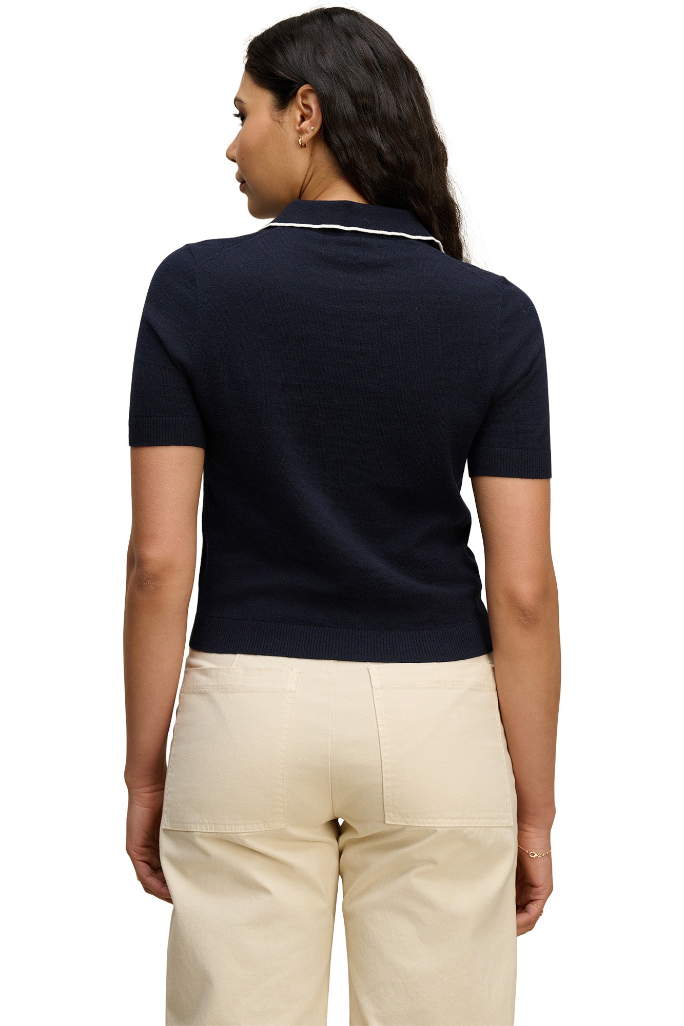 Velvet Abela Polo Top in Navy