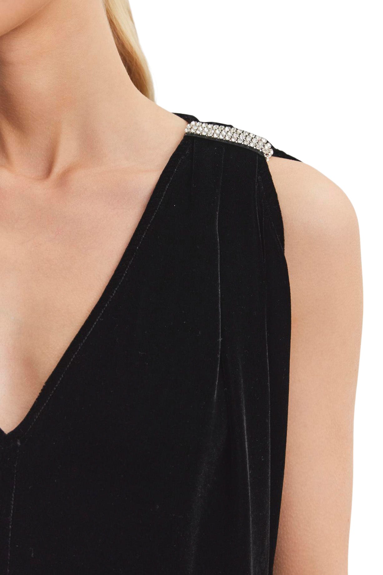 Velvet Adelle Silk Velvet Top in Black
