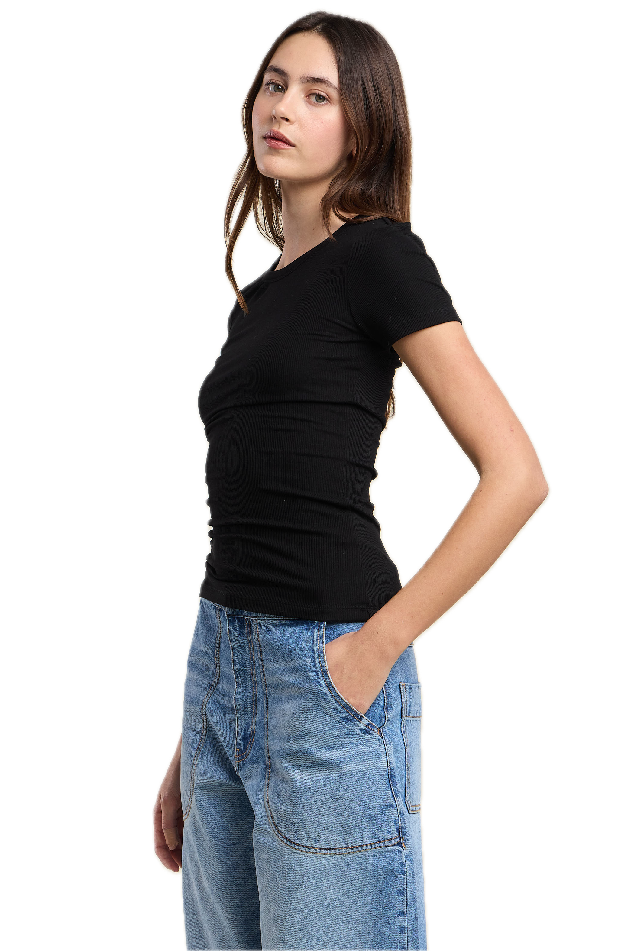 Velvet Adley Short Sleeve Tee in Black