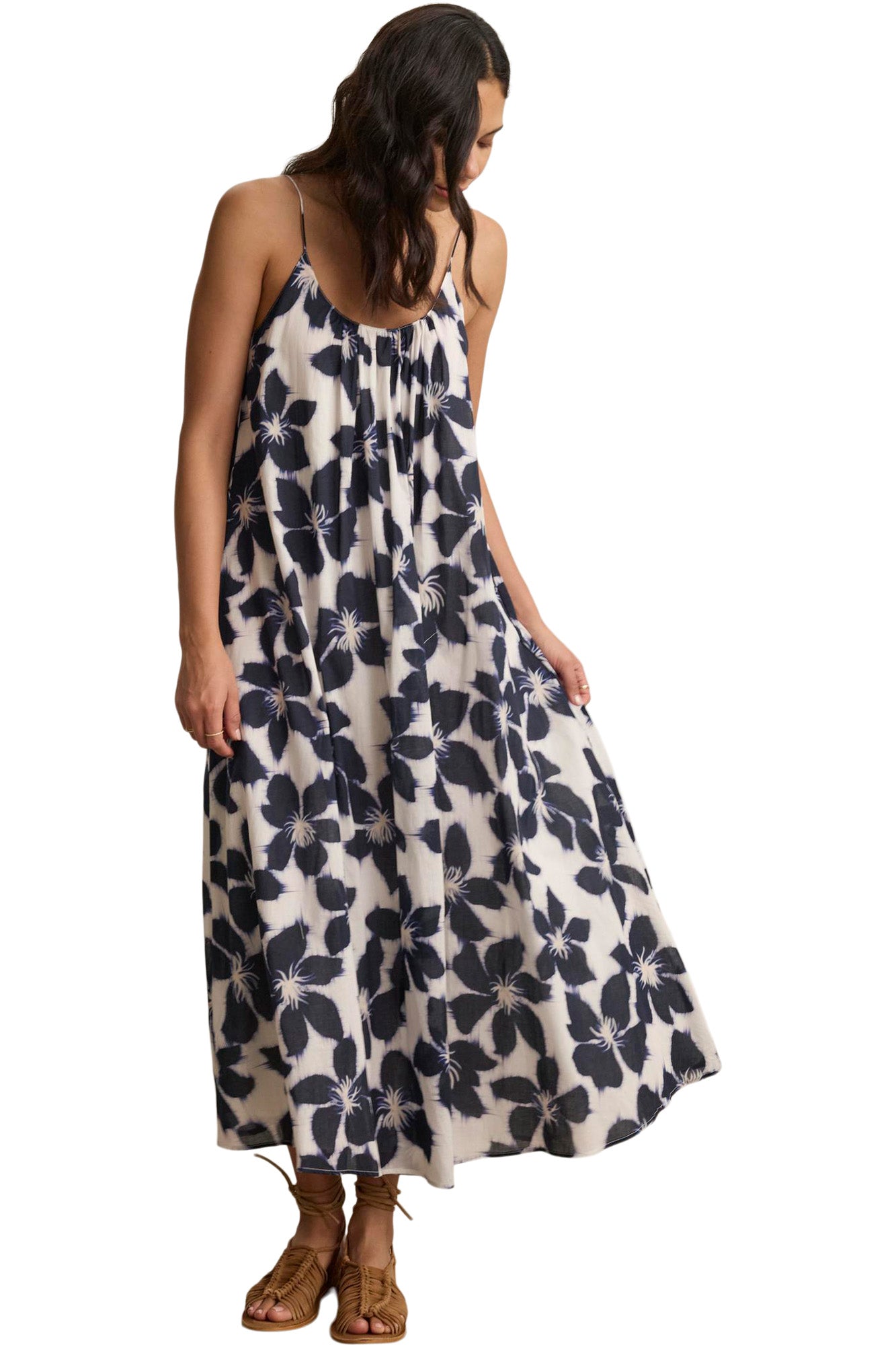 Velvet Alexa Printed Dress in Asul