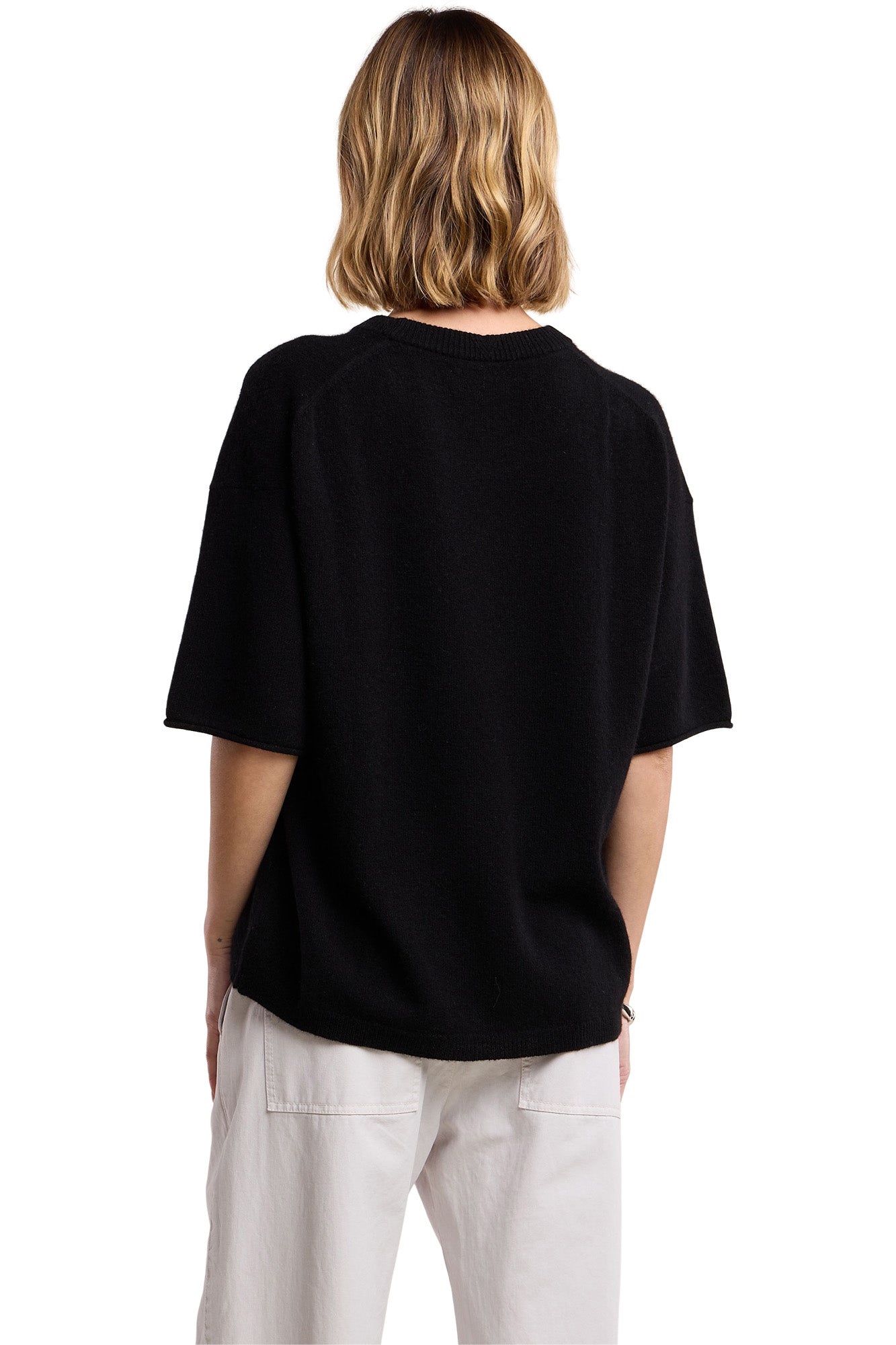 Velvet Amaya Boxy Sweater in Black