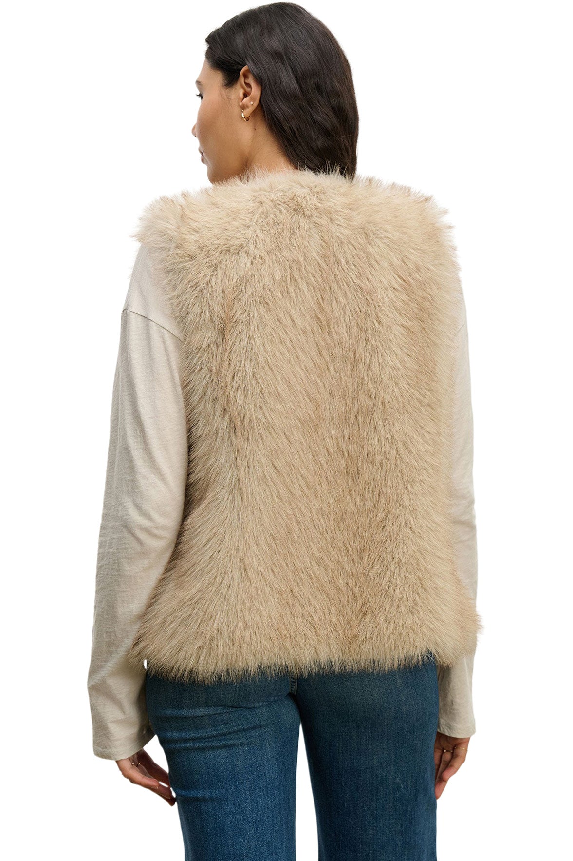Velvet Anastasia Faux Fur Vest in Taupe