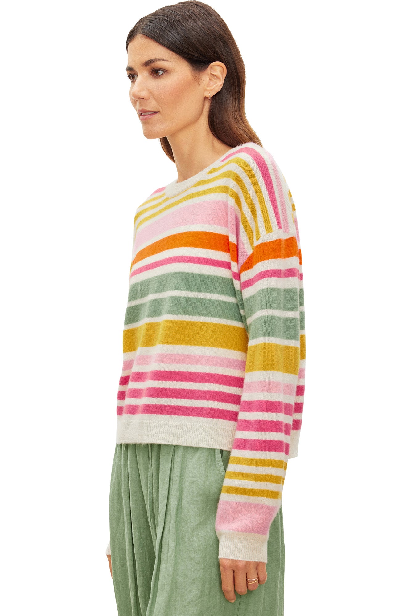 Velvet Anny Multi Color Striped Sweater in Multi