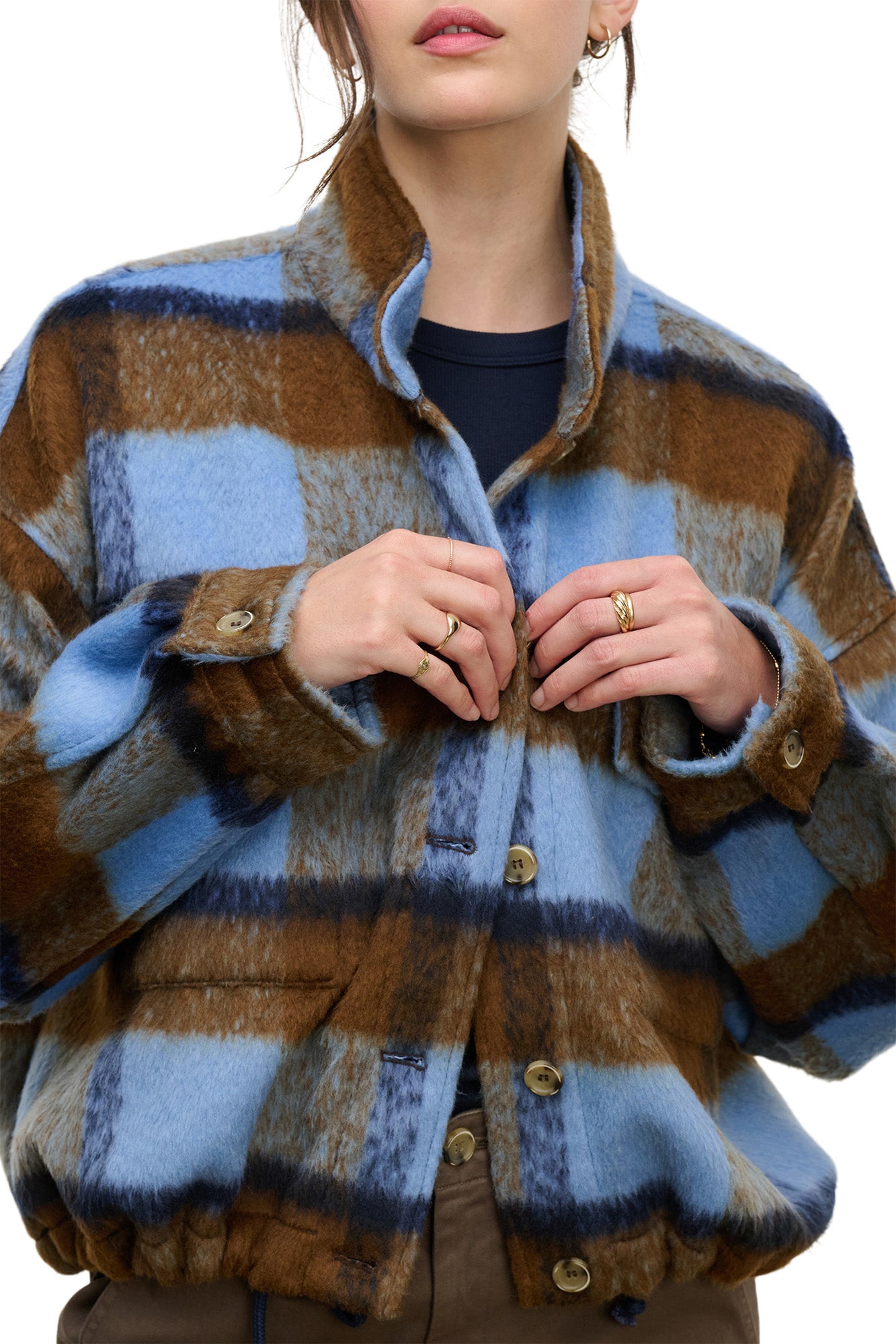 Velvet Aubrey Brushed Jacket in Plaid