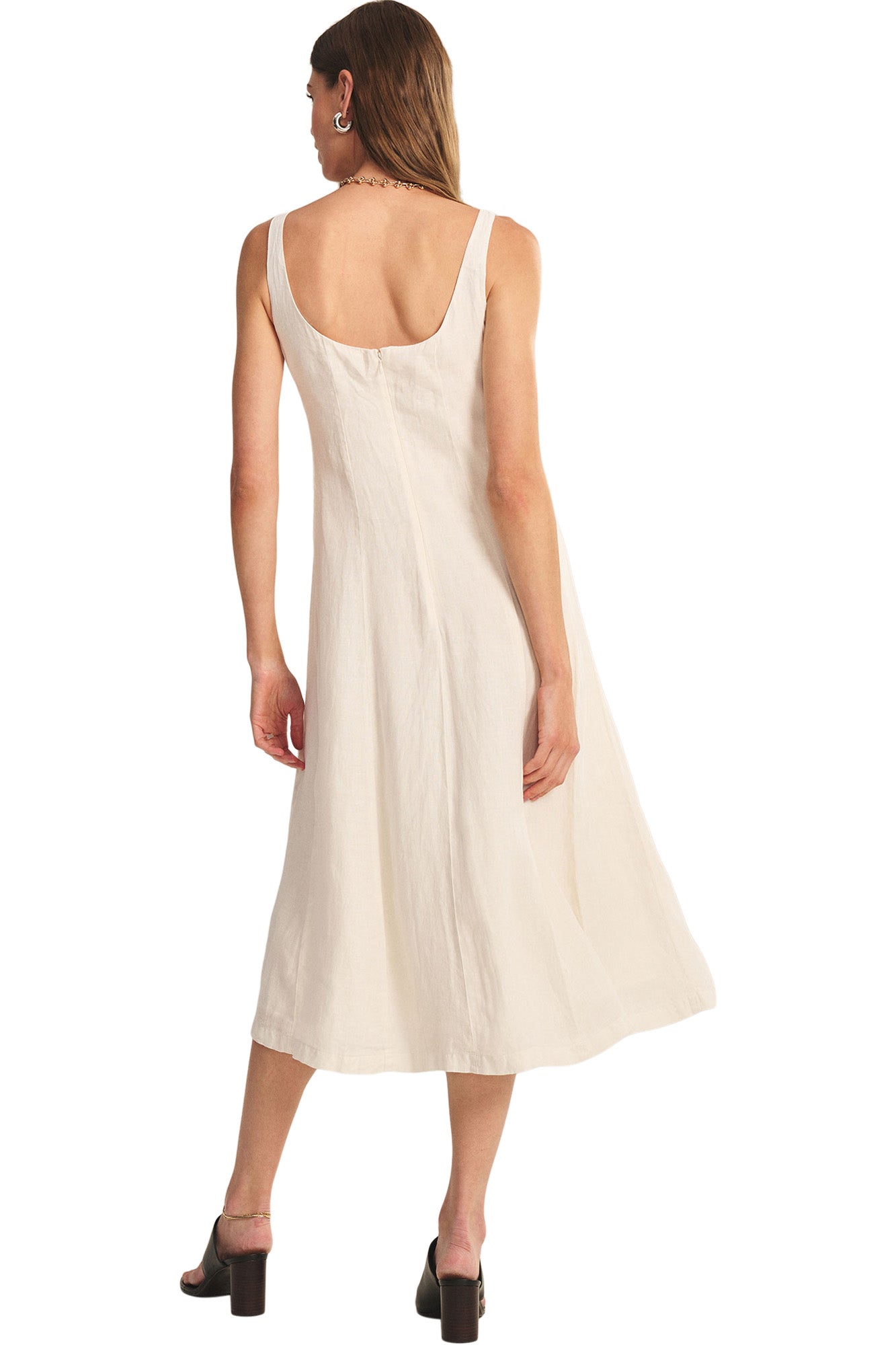 Velvet Austen Sleeveless Dress in Chalk
