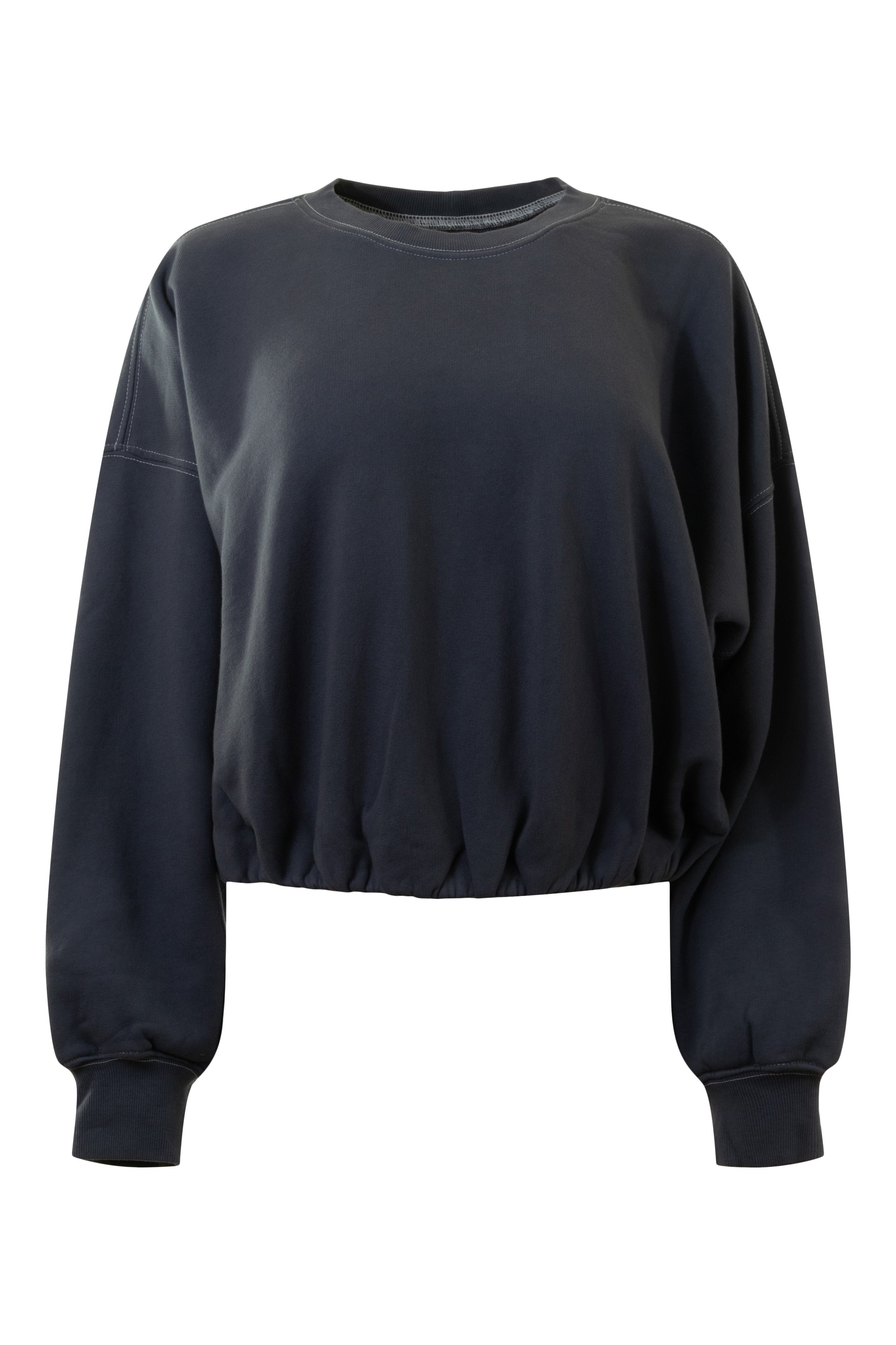 Velvet Bobbi Fleece Drawstring Sweatshirt in Carbon