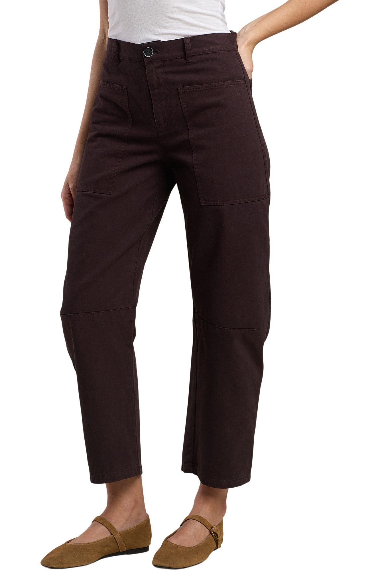 Velvet Brylie Barrel Pant in Mole