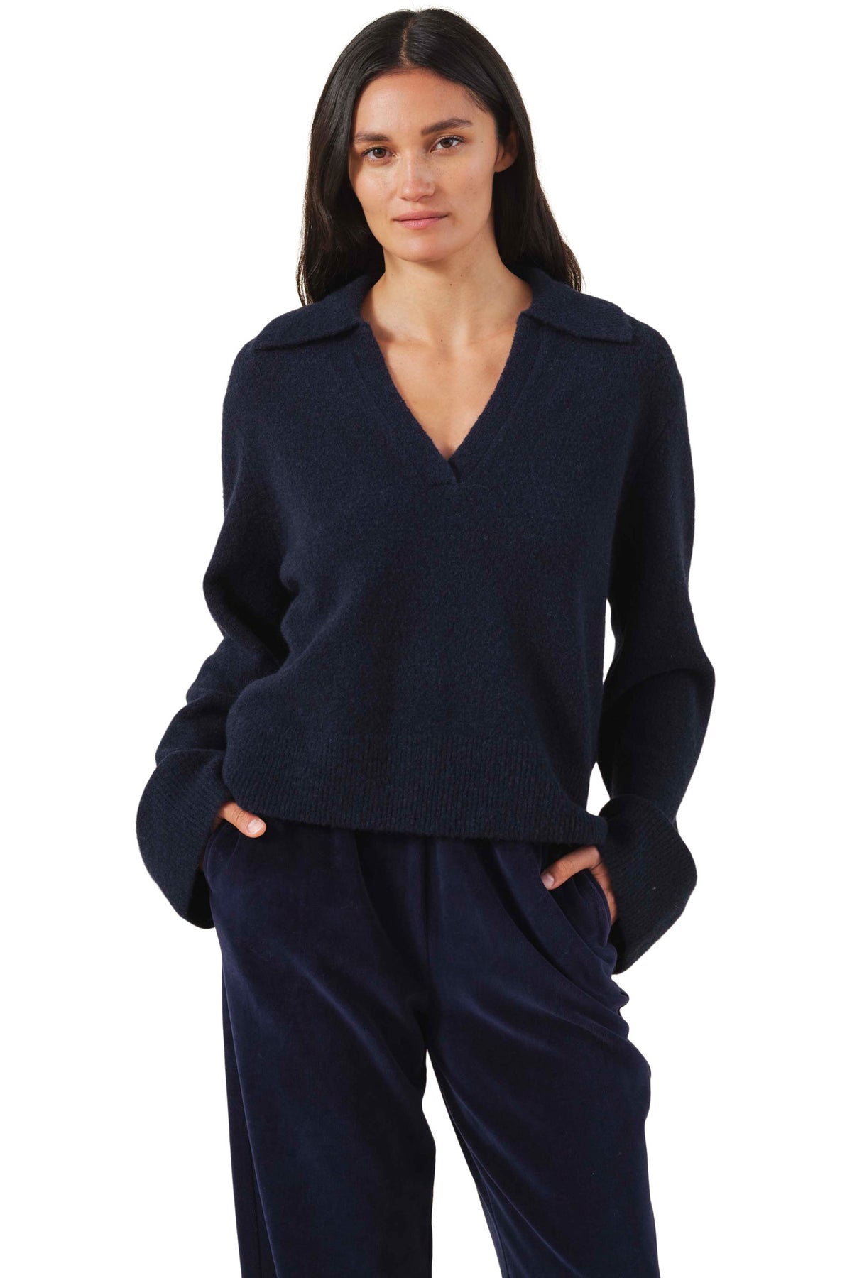 Velvet Carson Collared V-neck Sweater