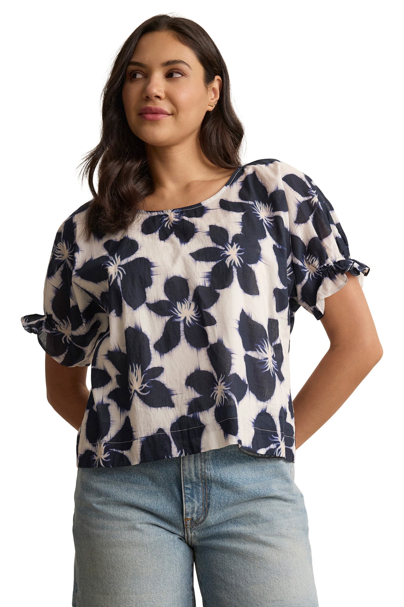 Velvet Delilah Top in Asul