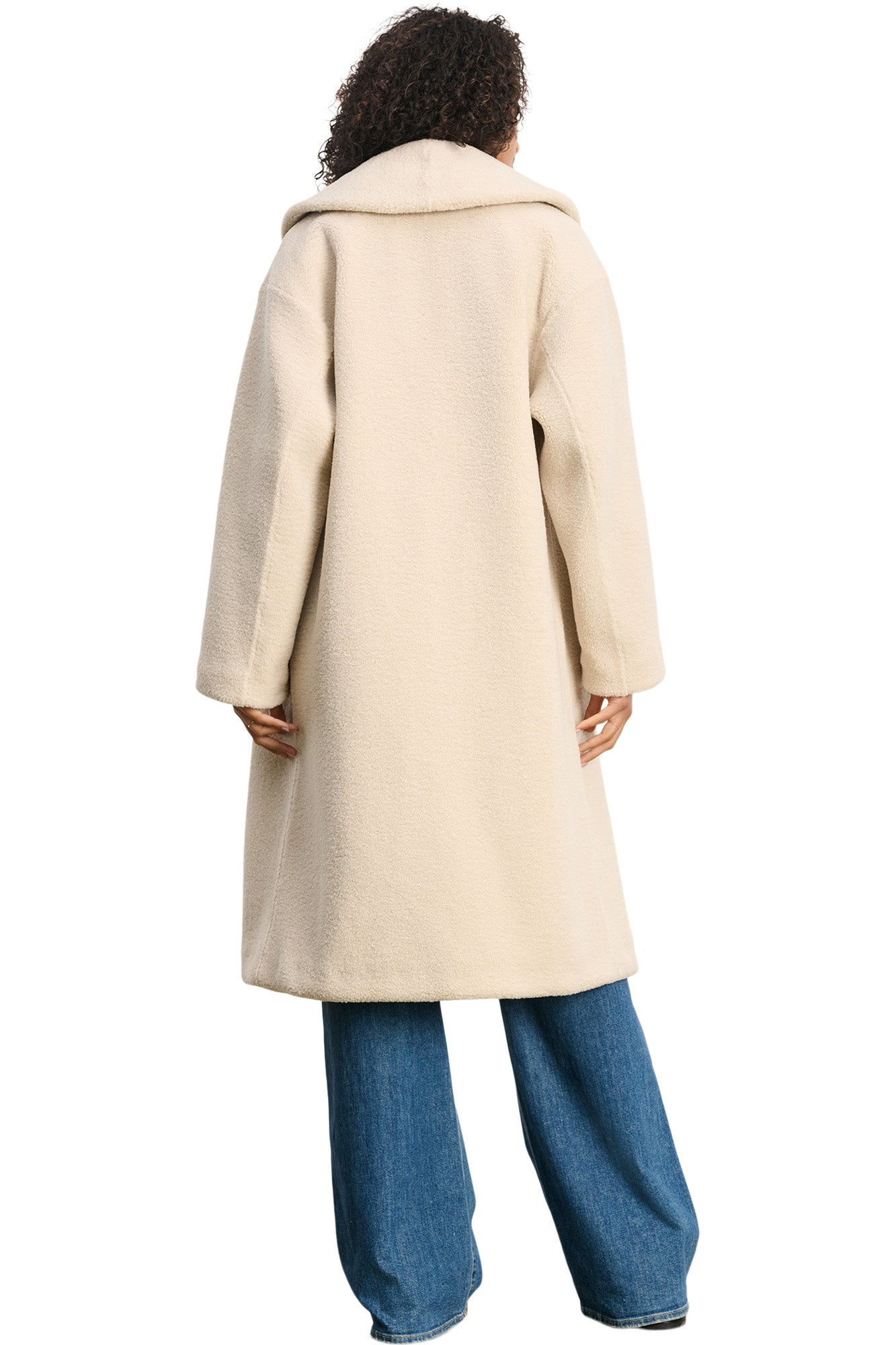 Velvet Eleanor Lux Sherpa Long Coat in Sand