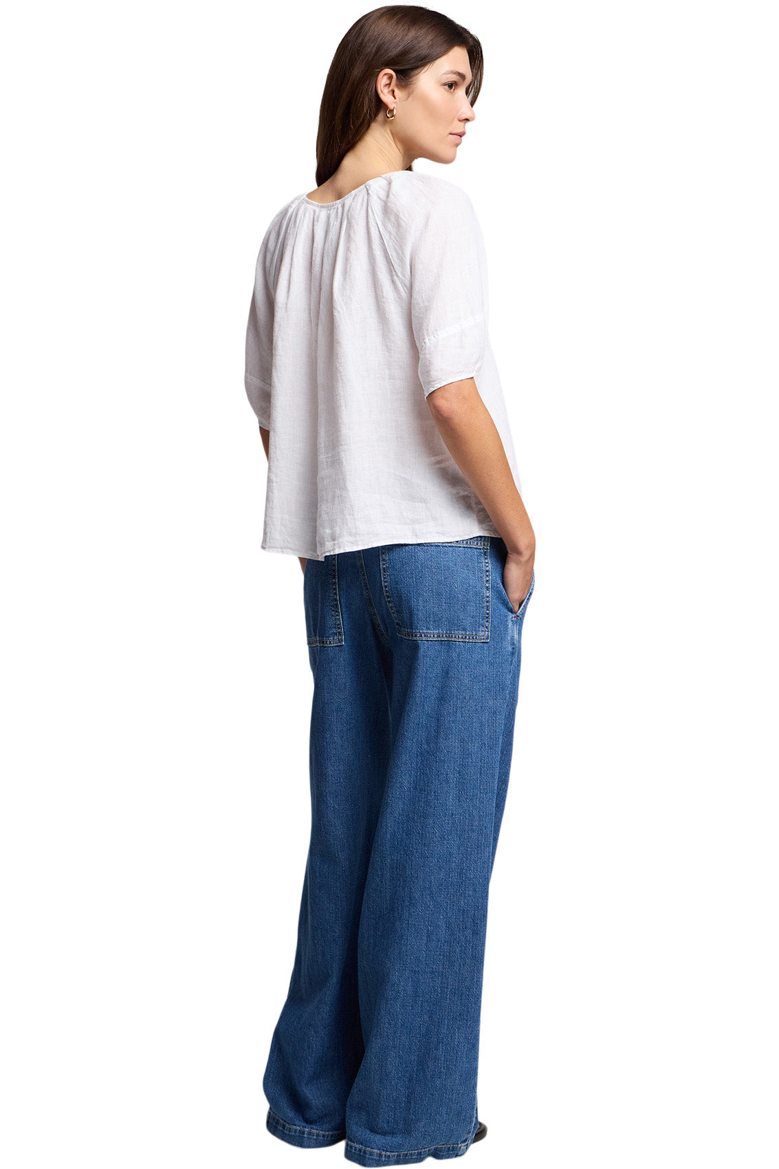 Velvet Faeryn Short Sleeve Top in White