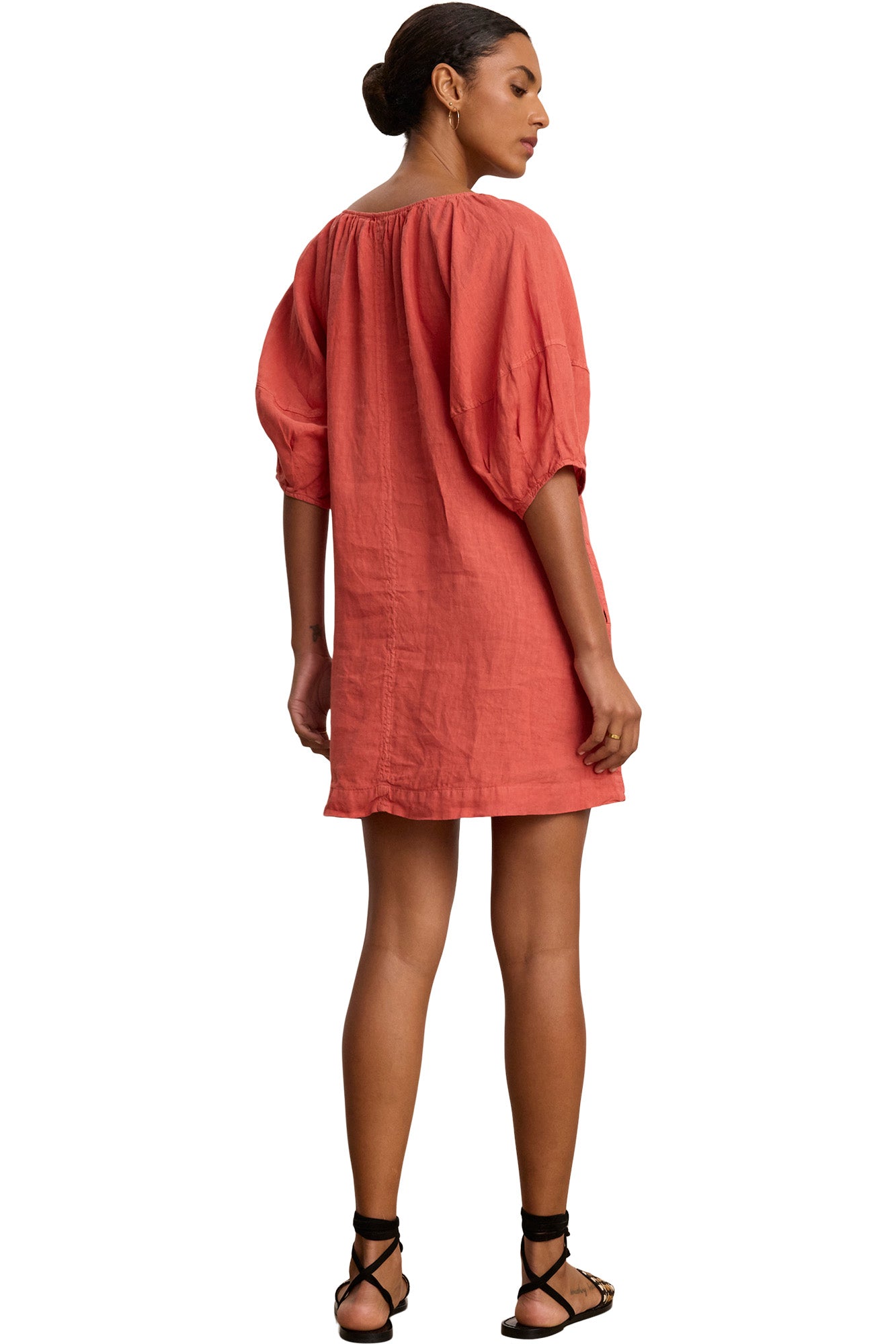Velvet Greta Woven Linen Dress in Wagon
