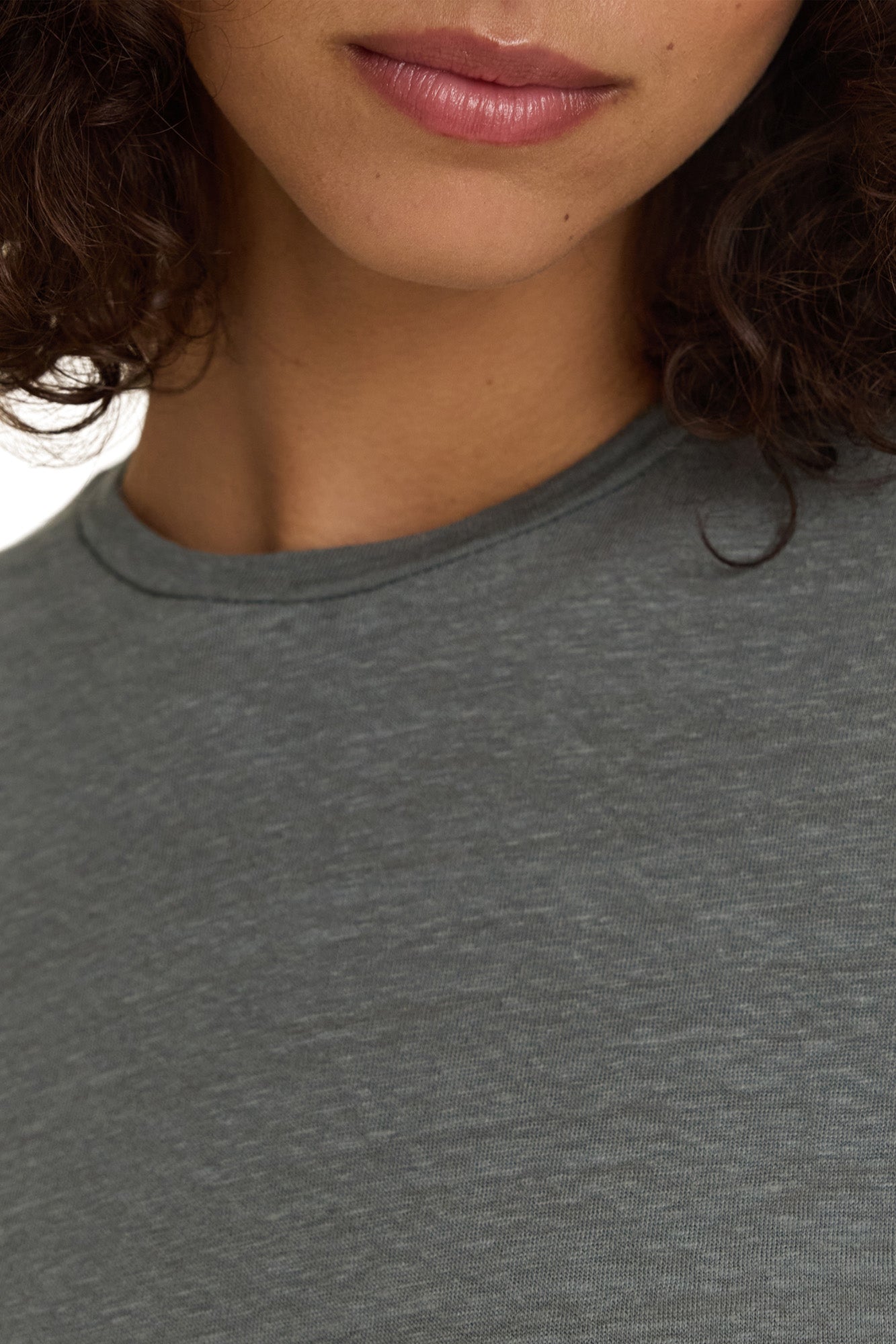 Velvet Jasmine Linen Knit Short Sleeve Crewneck Tee