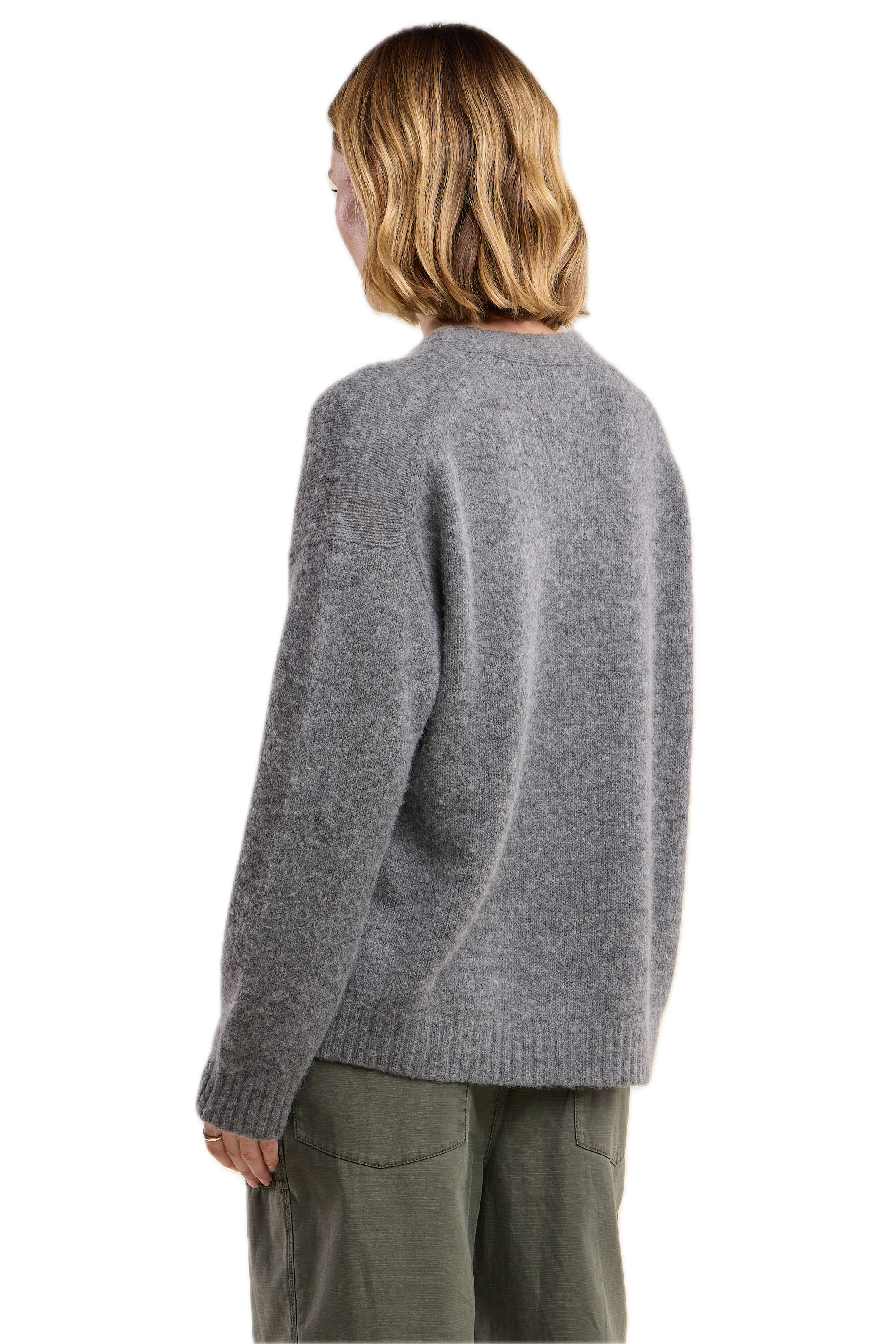 Velvet Lea Cardigan in Medium Heather Grey