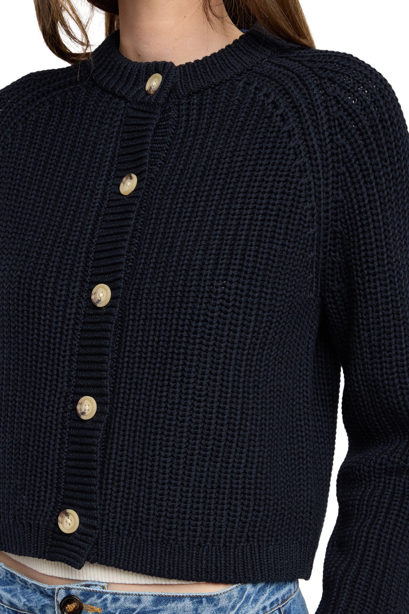 Velvet Lisabeth Chunky Cardigan in Navy