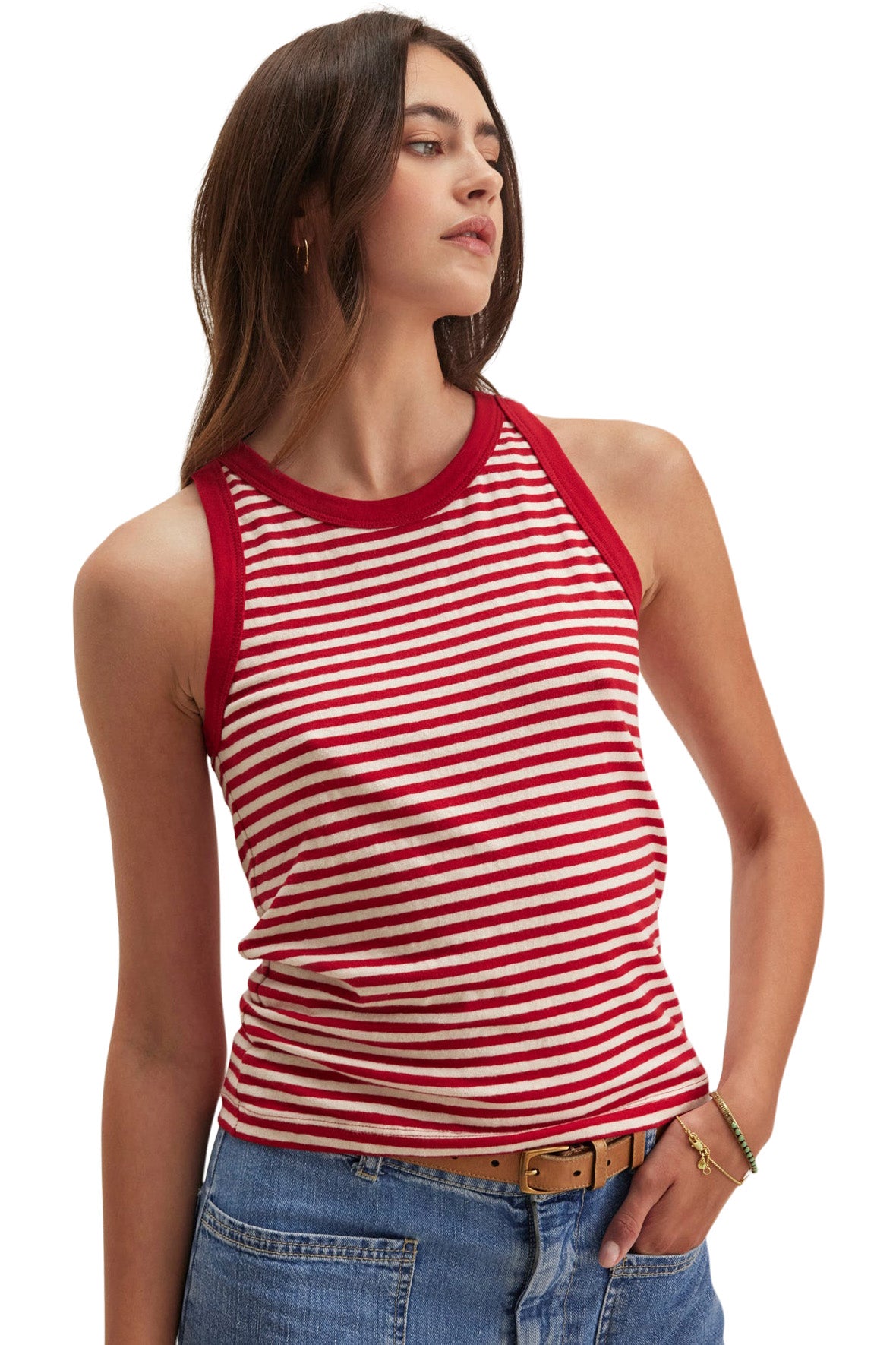 Velvet Lua Tank Top in Red