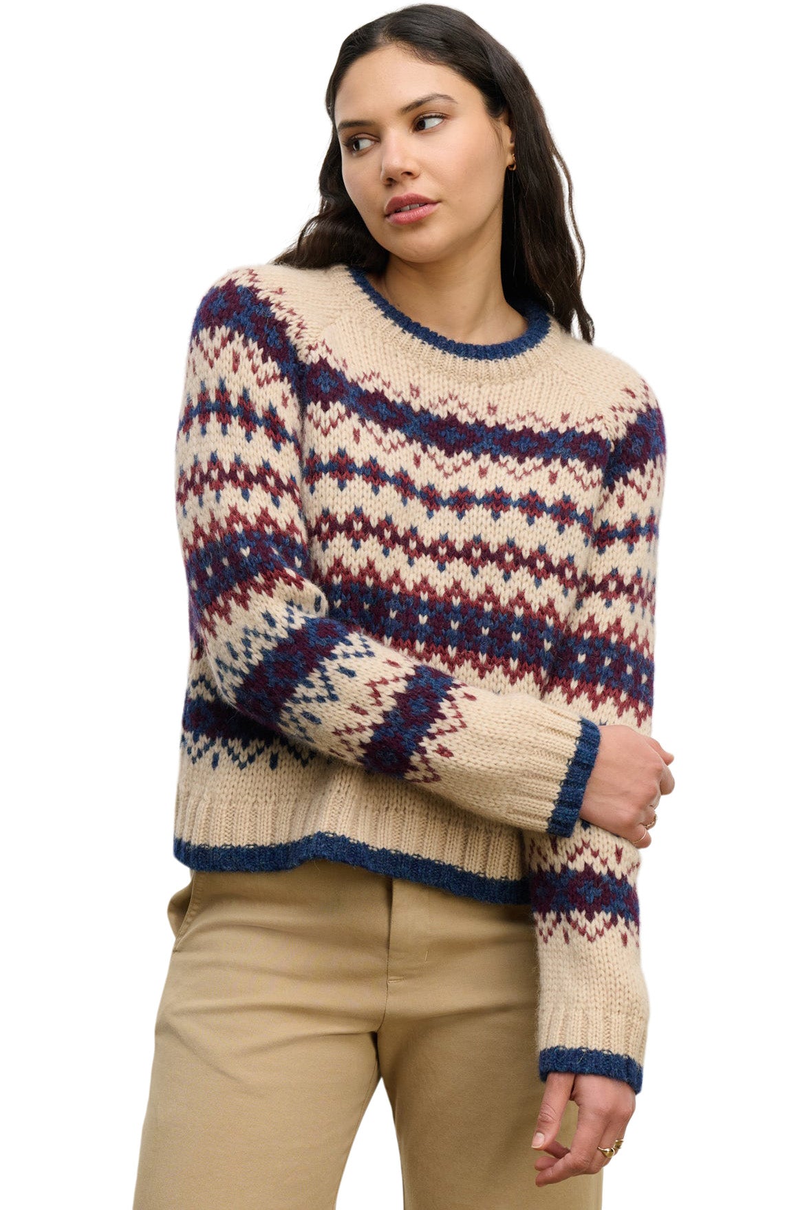 Velvet Makena Fair Isle Crewneck Sweater in Multi
