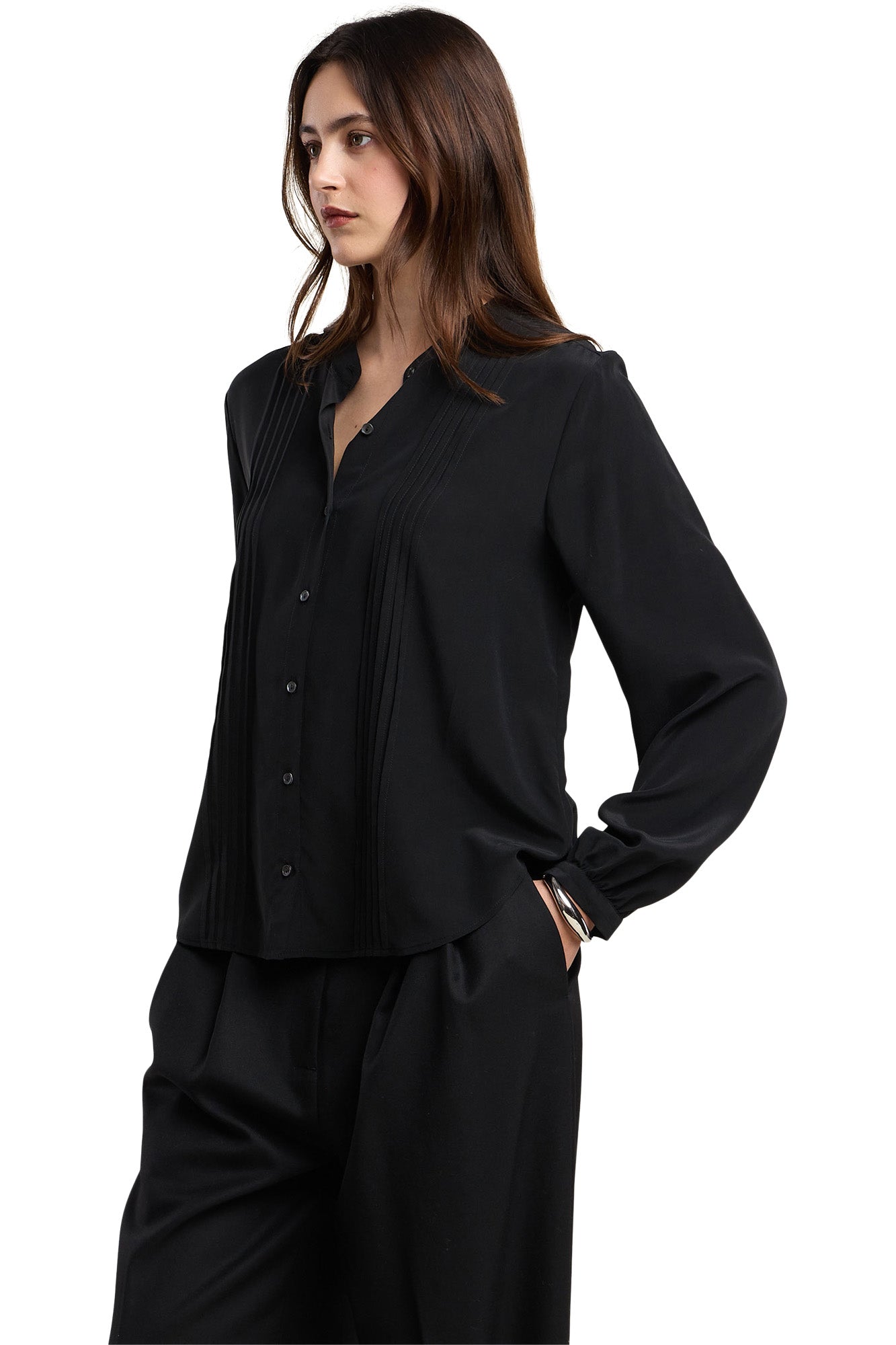 Velvet Michelle Long Sleeve Blouse in Black