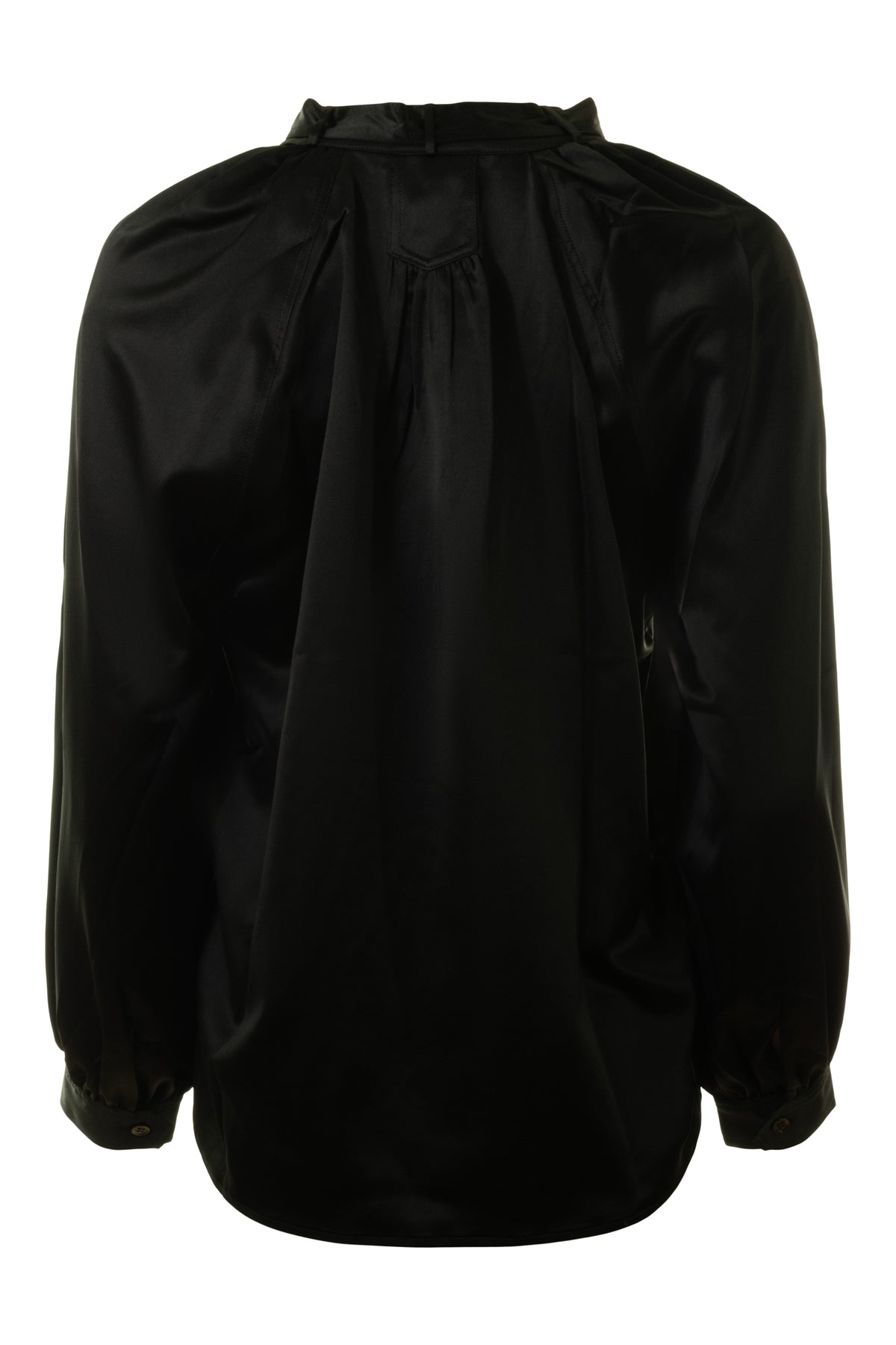 Velvet Nia Silk Blouse with Tie in Black