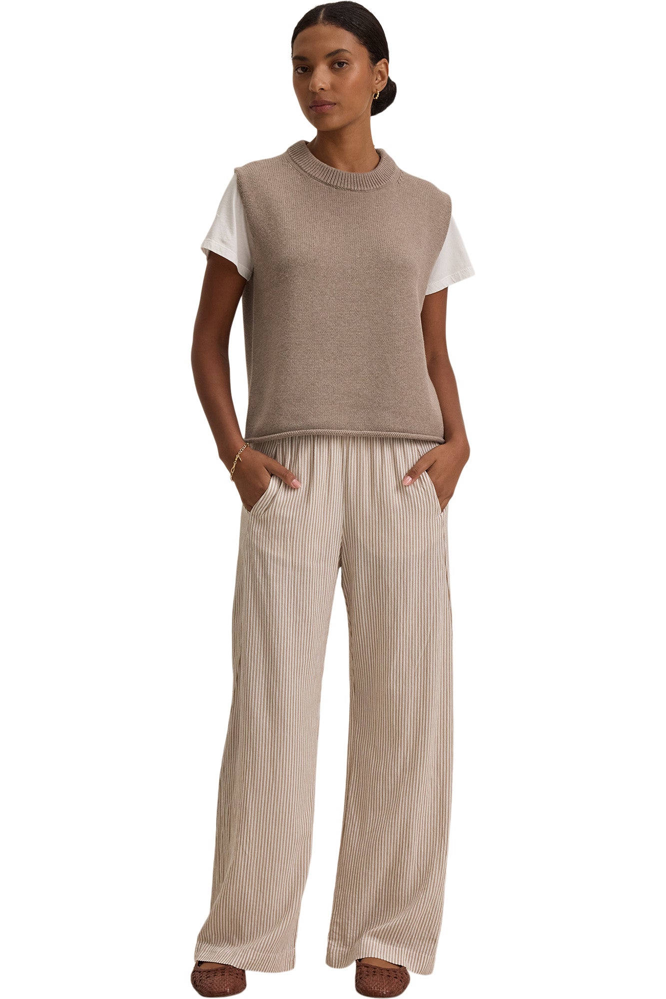 Velvet Paola Cotton Cashmere Sweater in Mink