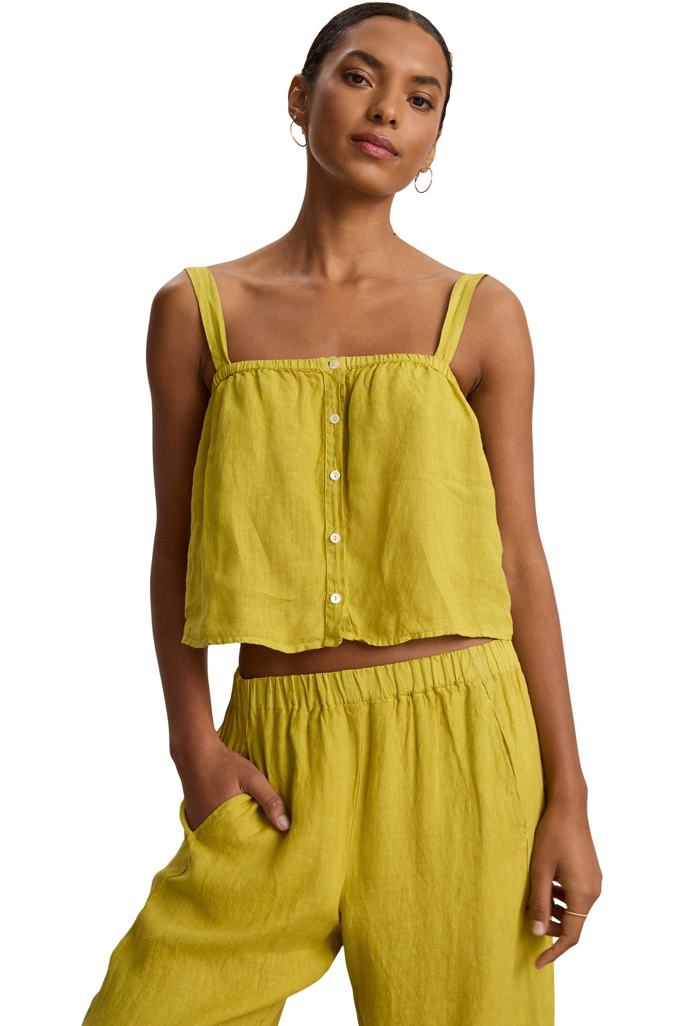 Velvet Quin Woven Linen Top