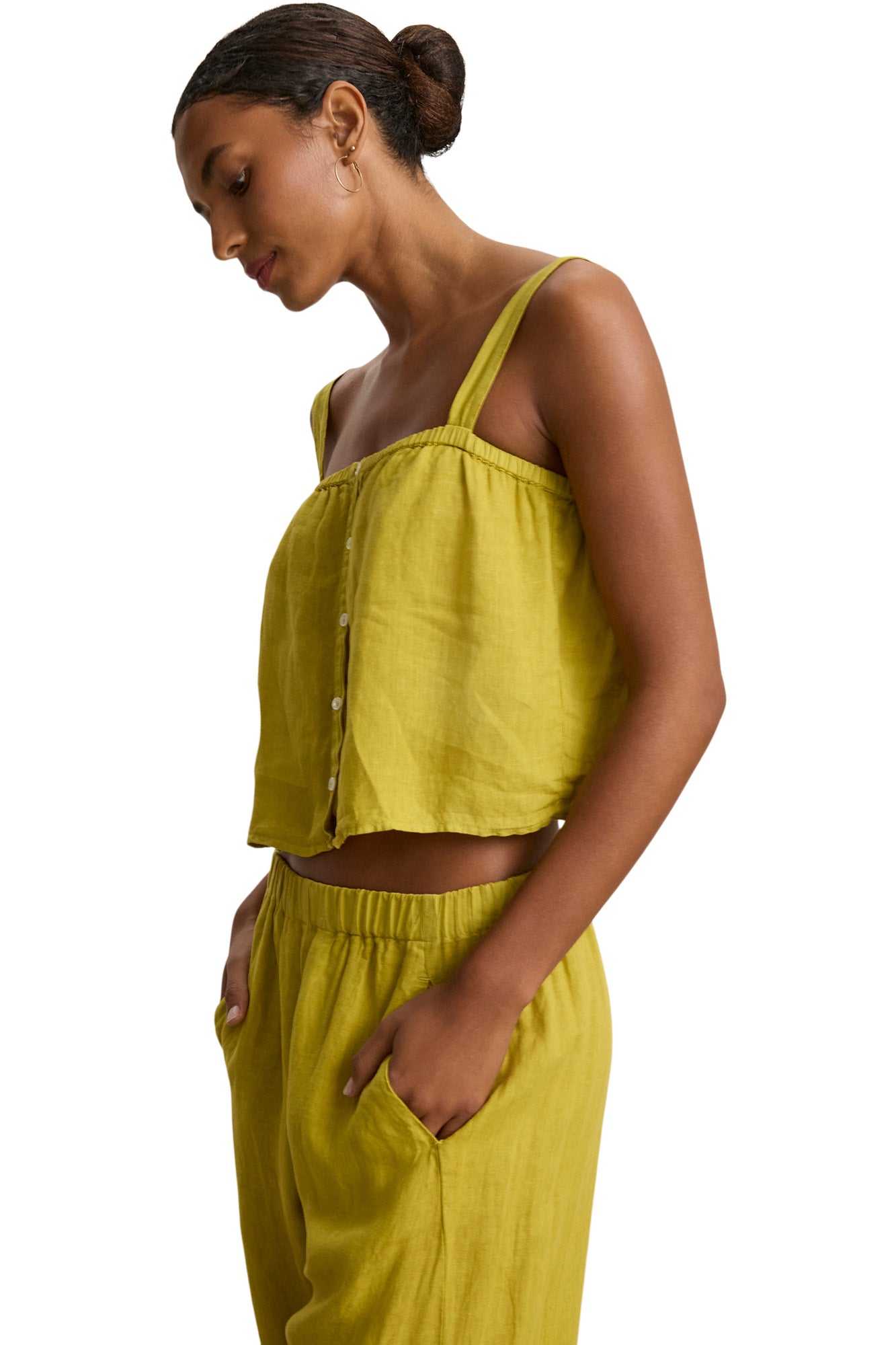 Velvet Quin Woven Linen Top