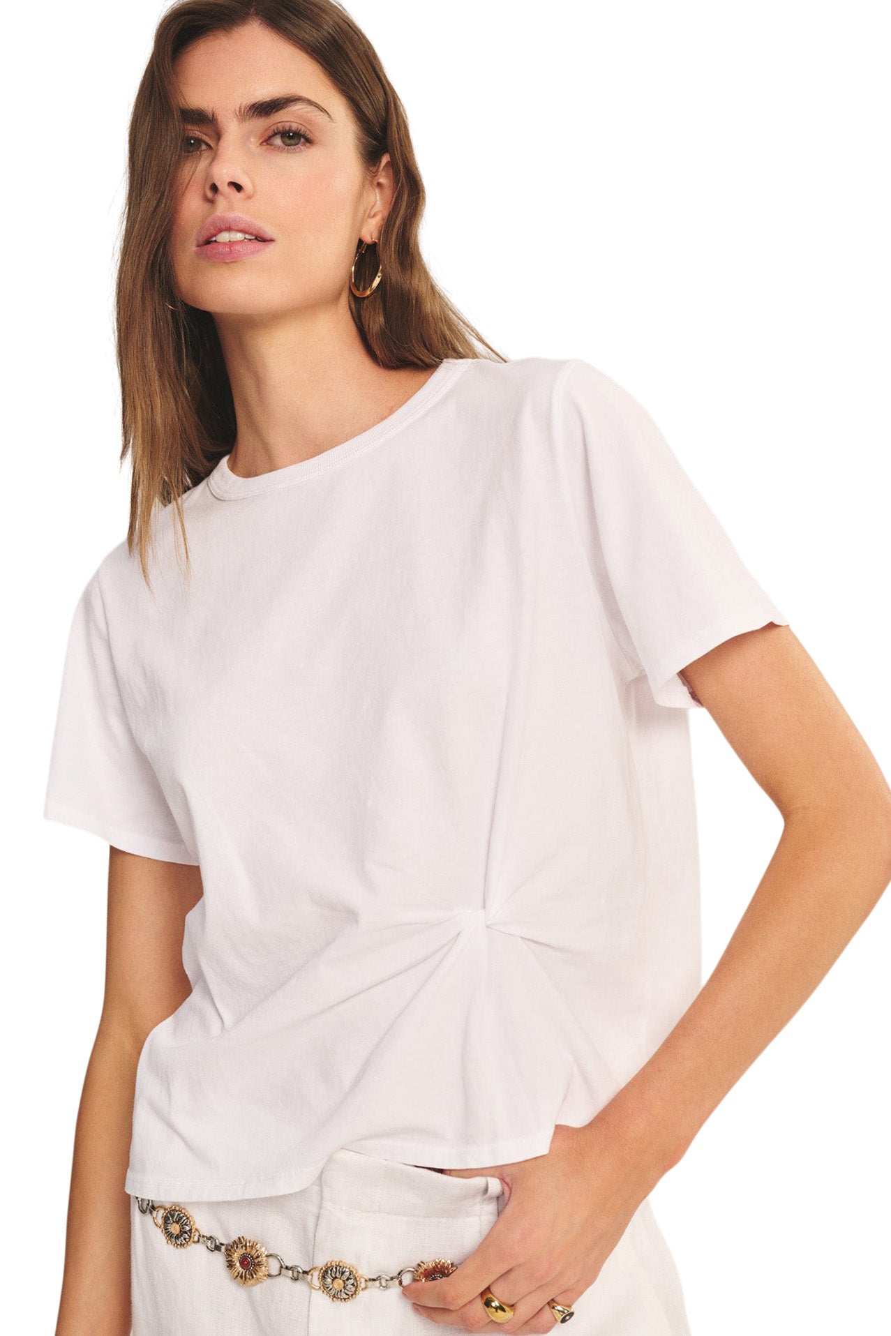 Velvet Rhou Tee in White