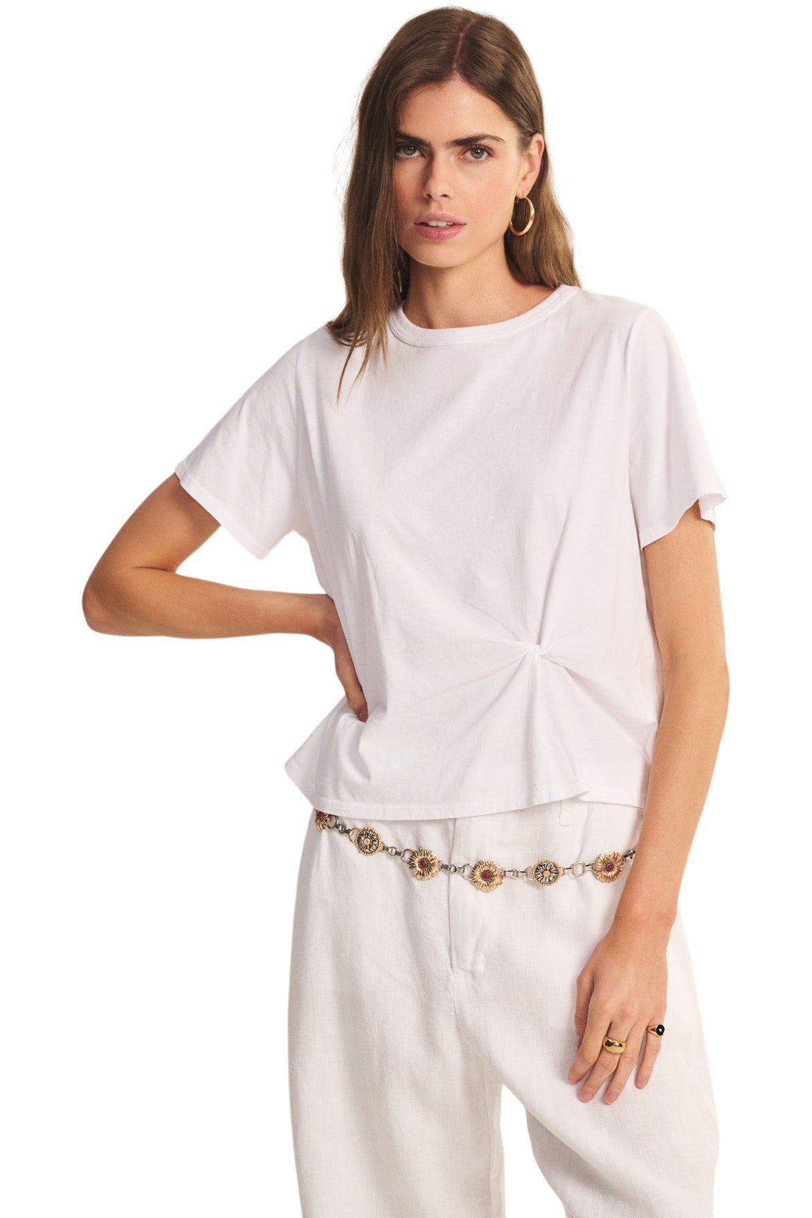 Velvet Rhou Tee in White