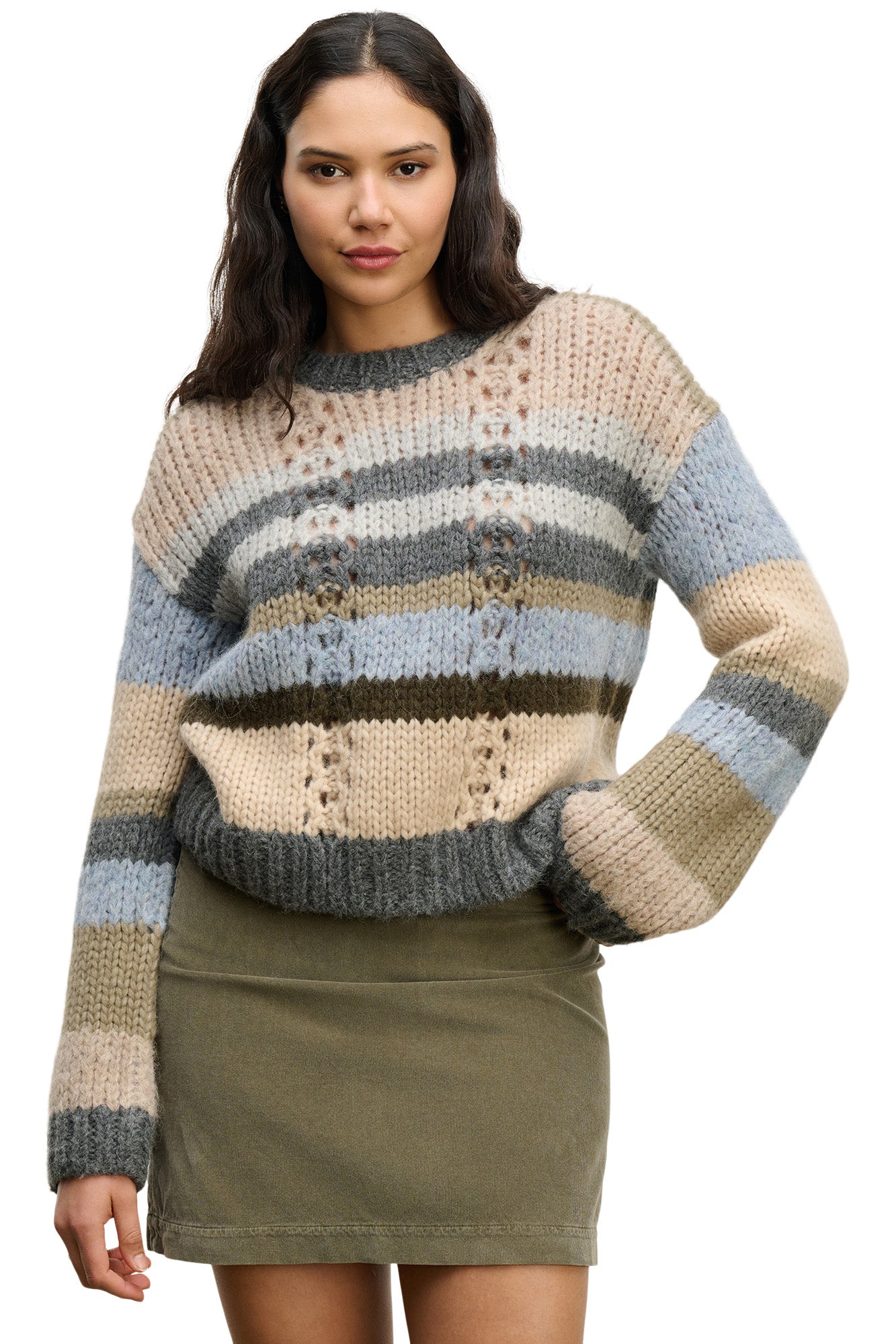 Velvet Rina Alpaca Striped Sweater in Multi