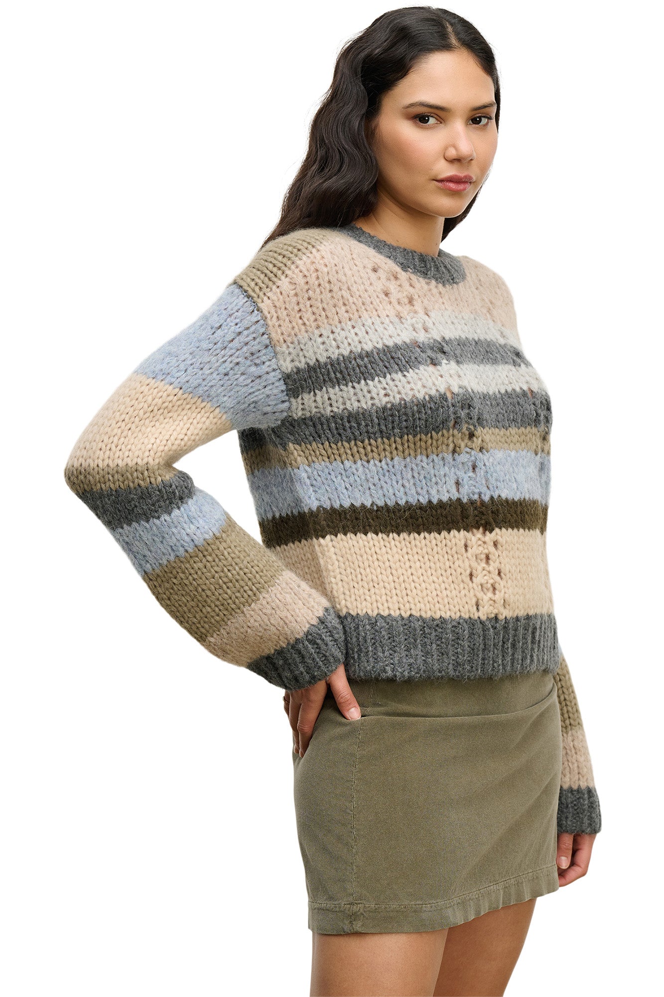 Velvet Rina Alpaca Striped Sweater in Multi