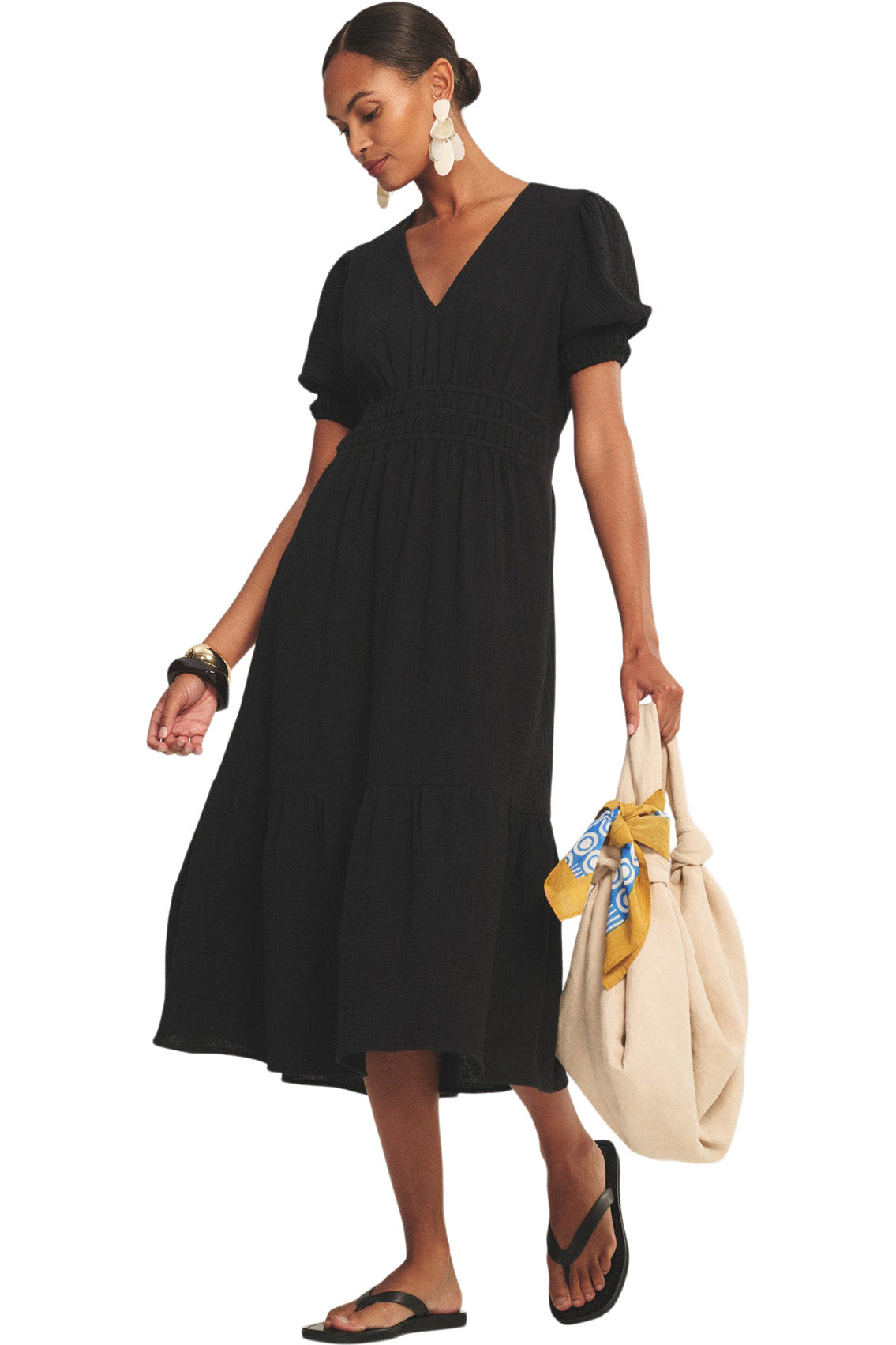 Velvet Rivelle Short Sleeve Dress in Black