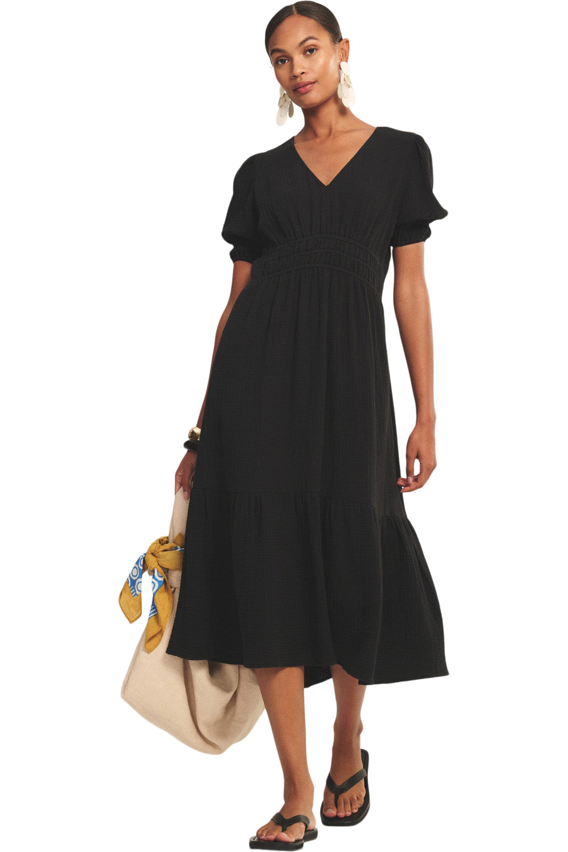 Velvet Rivelle Short Sleeve Dress in Black