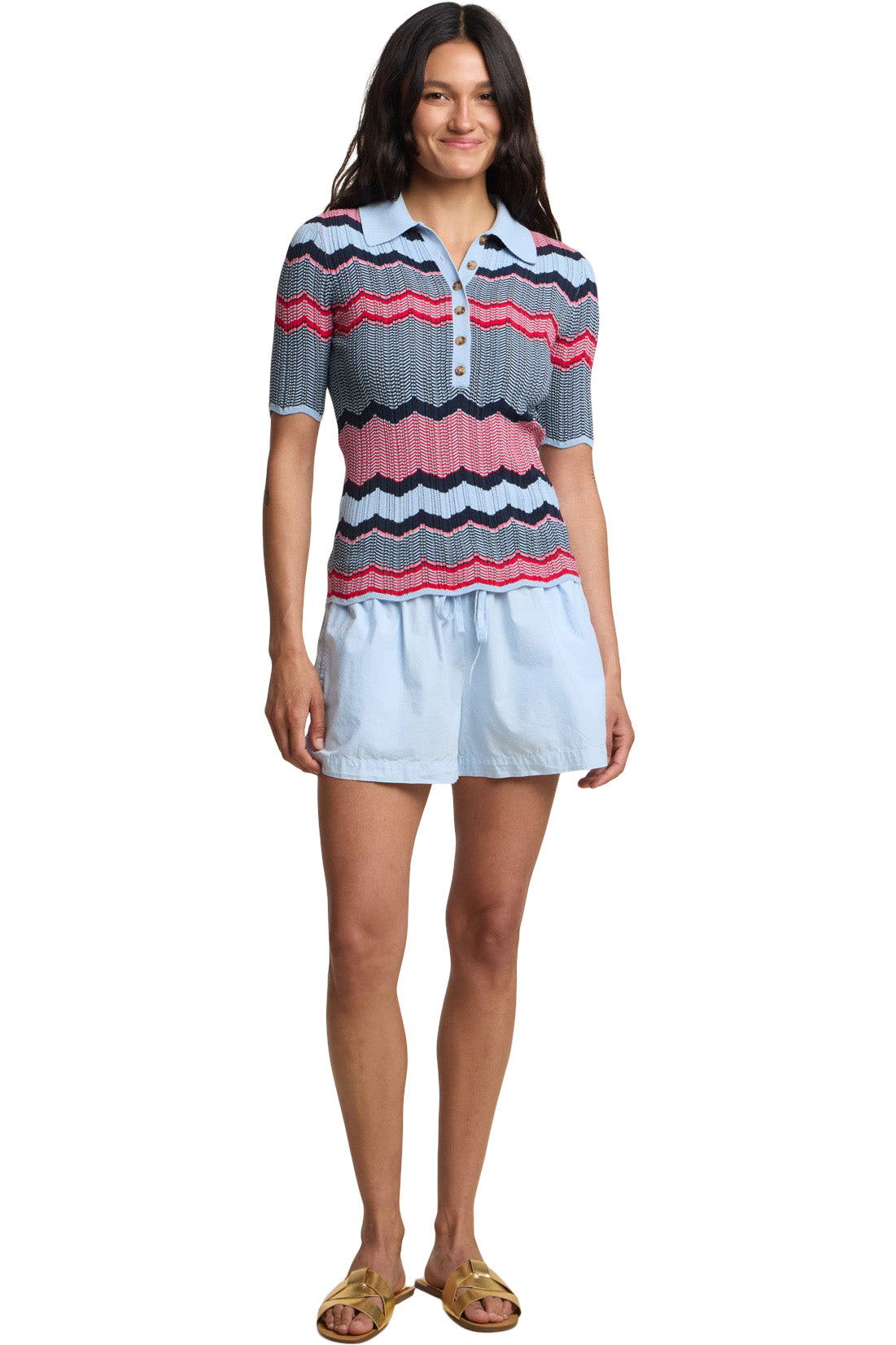 Velvet Roselle Polo in Multi