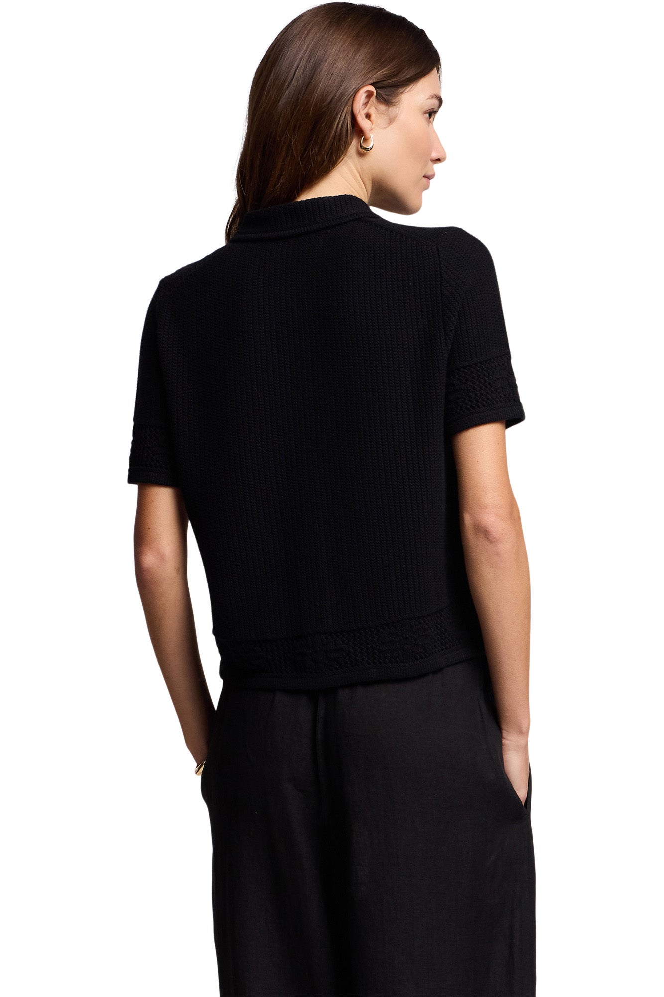Velvet Rosemond Short Sleeve Collared Sweater