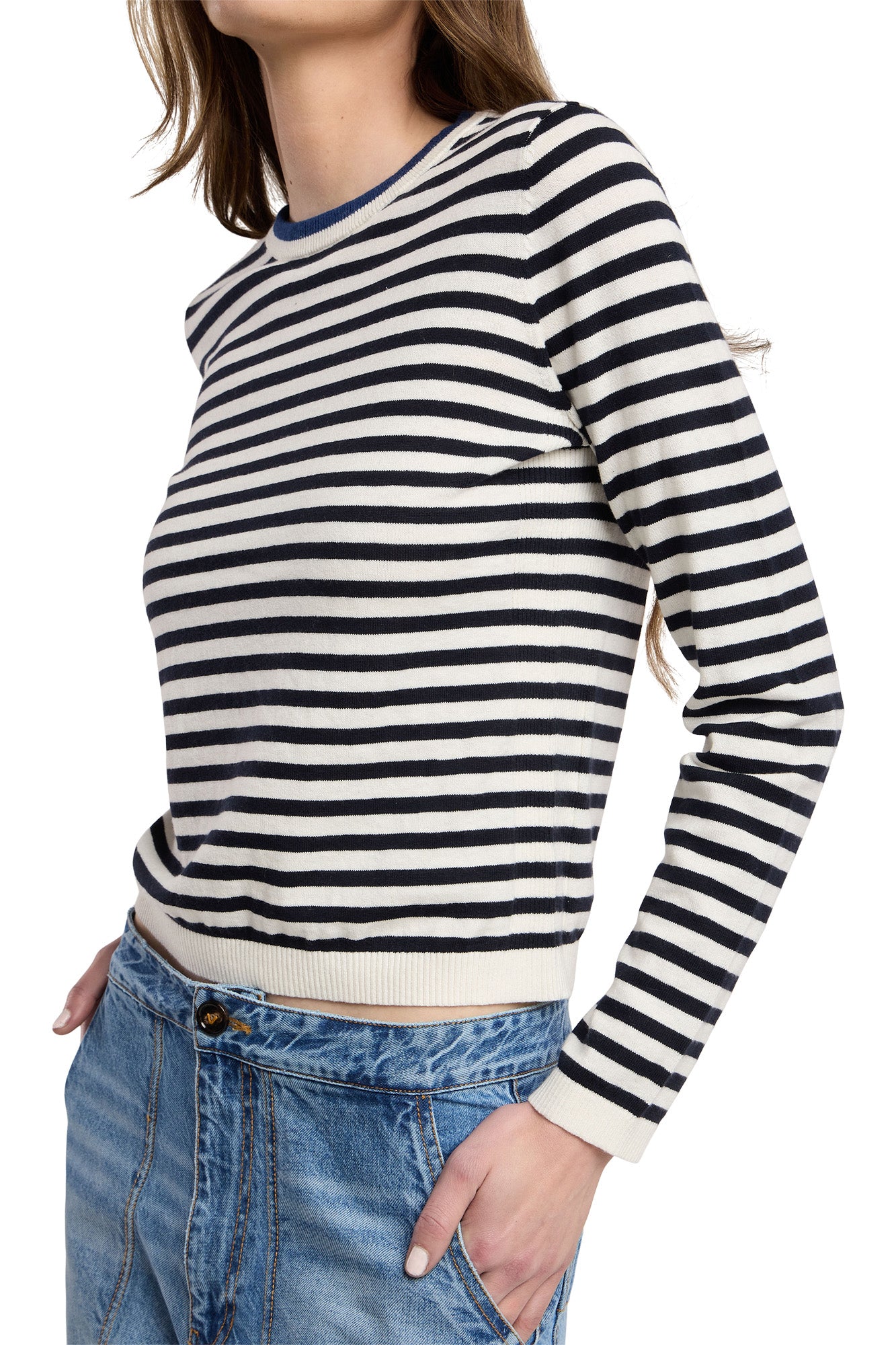 Velvet Roxy Striped Crewneck Sweater