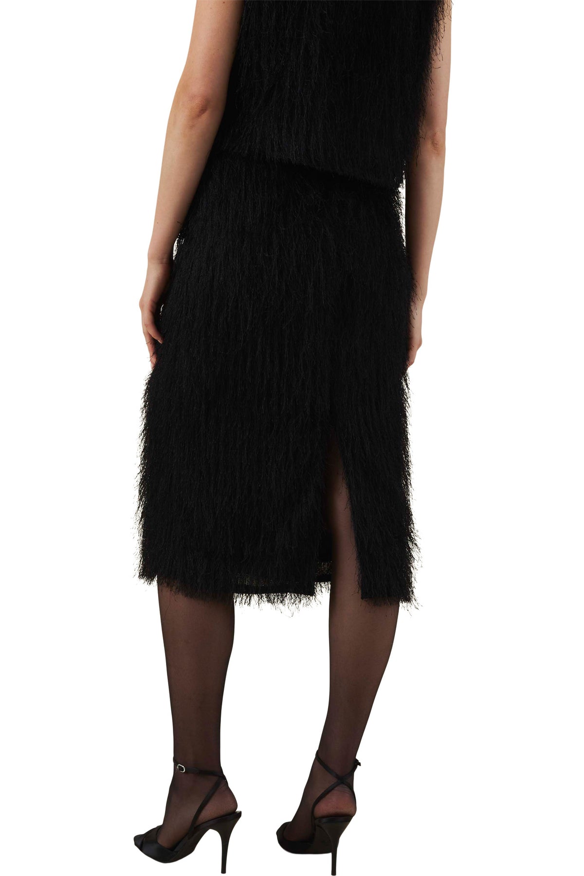 Velvet Shania Woven Tassel Skirt in Black