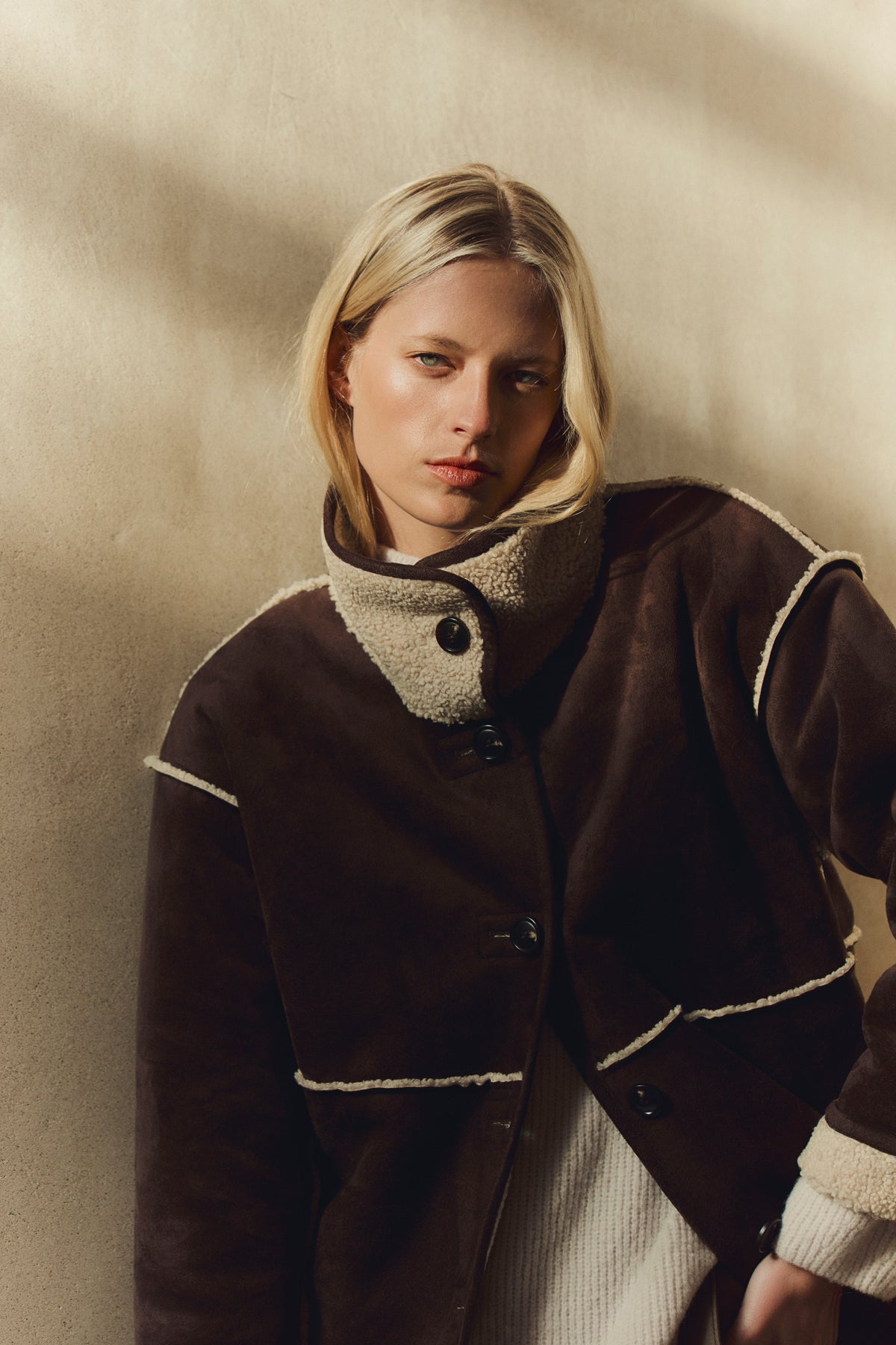 Velvet Shona Sherpa Reversible Jacket in Espresso