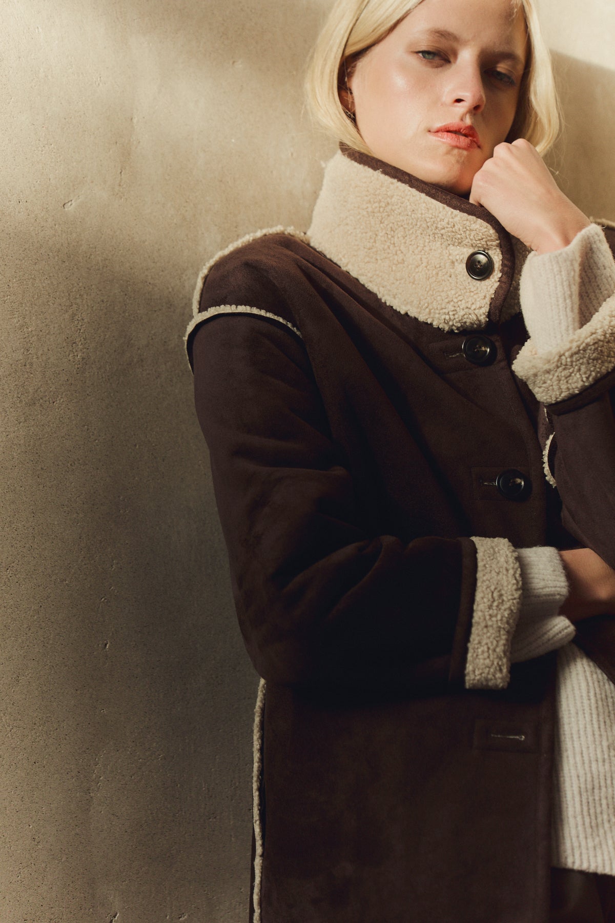 Velvet Shona Sherpa Reversible Jacket in Espresso