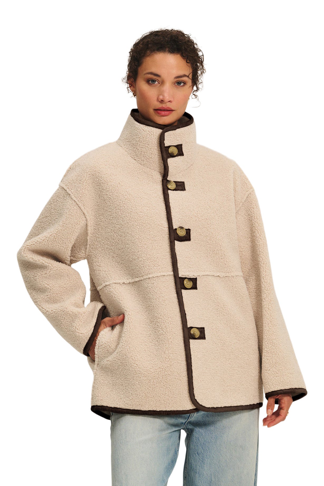 Velvet Shona Sherpa Reversible Jacket in Espresso