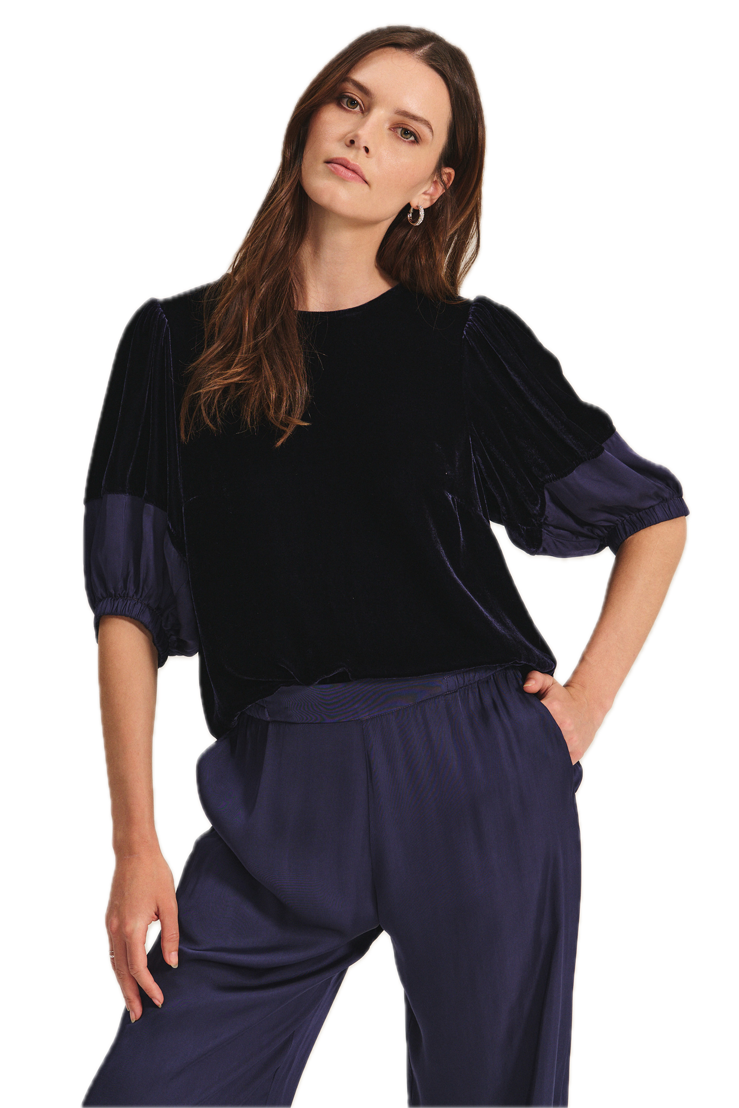 Velvet Taryn Velvet Satin Blouse
 in Viking