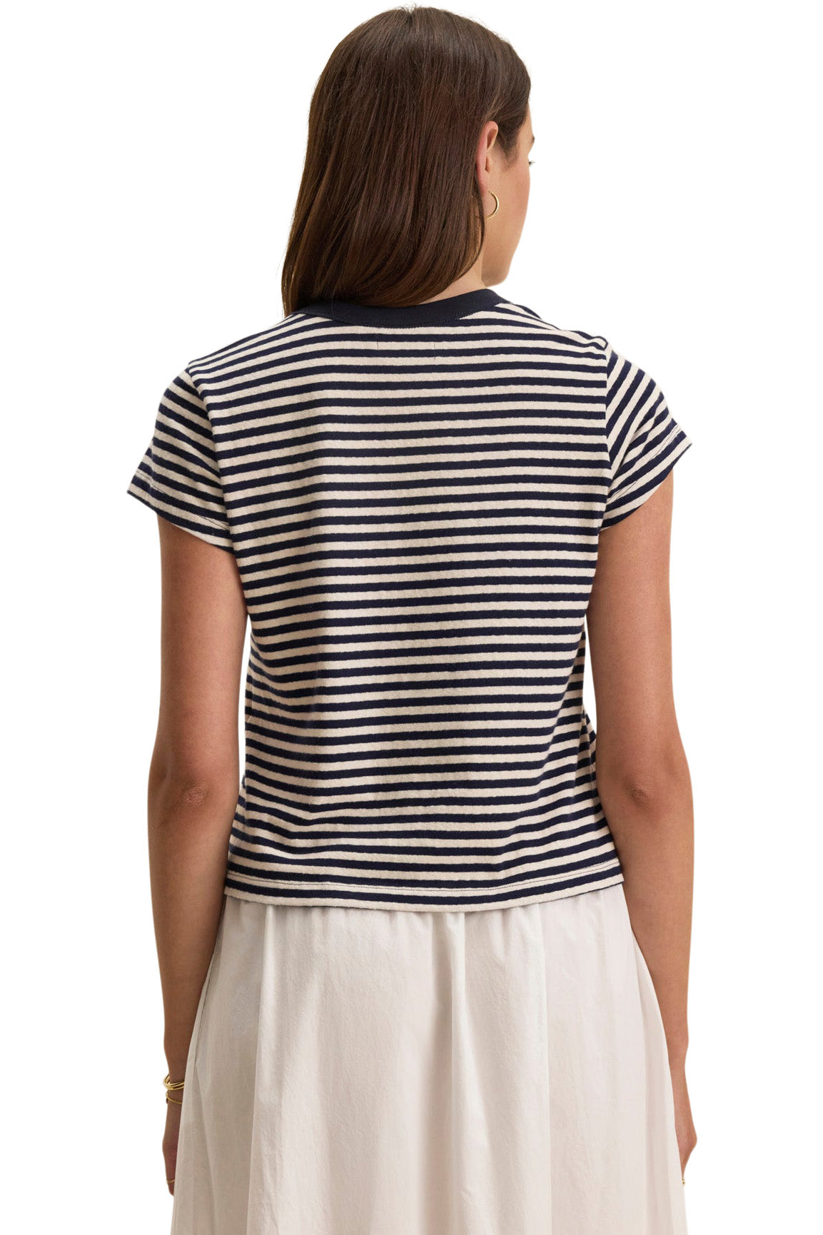 Velvet Tash Short Sleeve Crewneck Tee in Navy