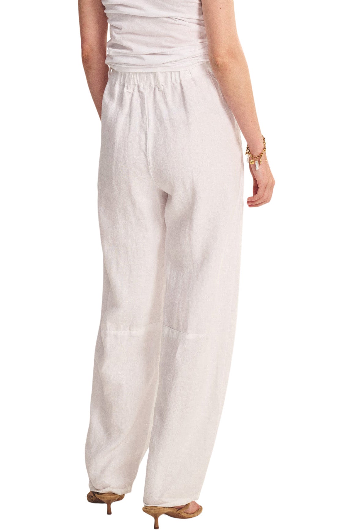 Velvet Taylor Linen Pant in White