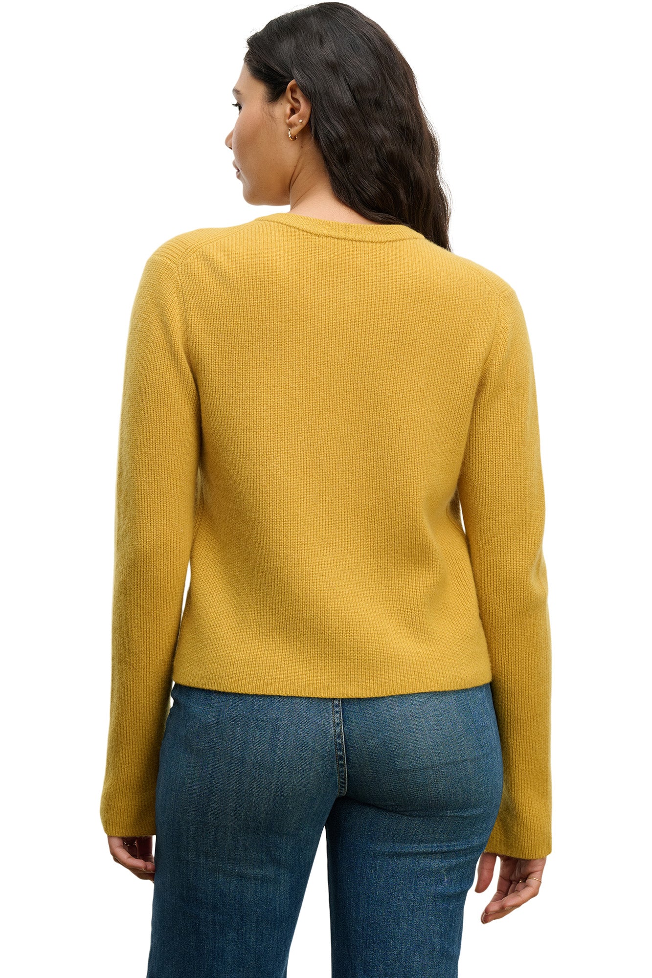 Velvet Tina Cashmere Cardigan in Mustard