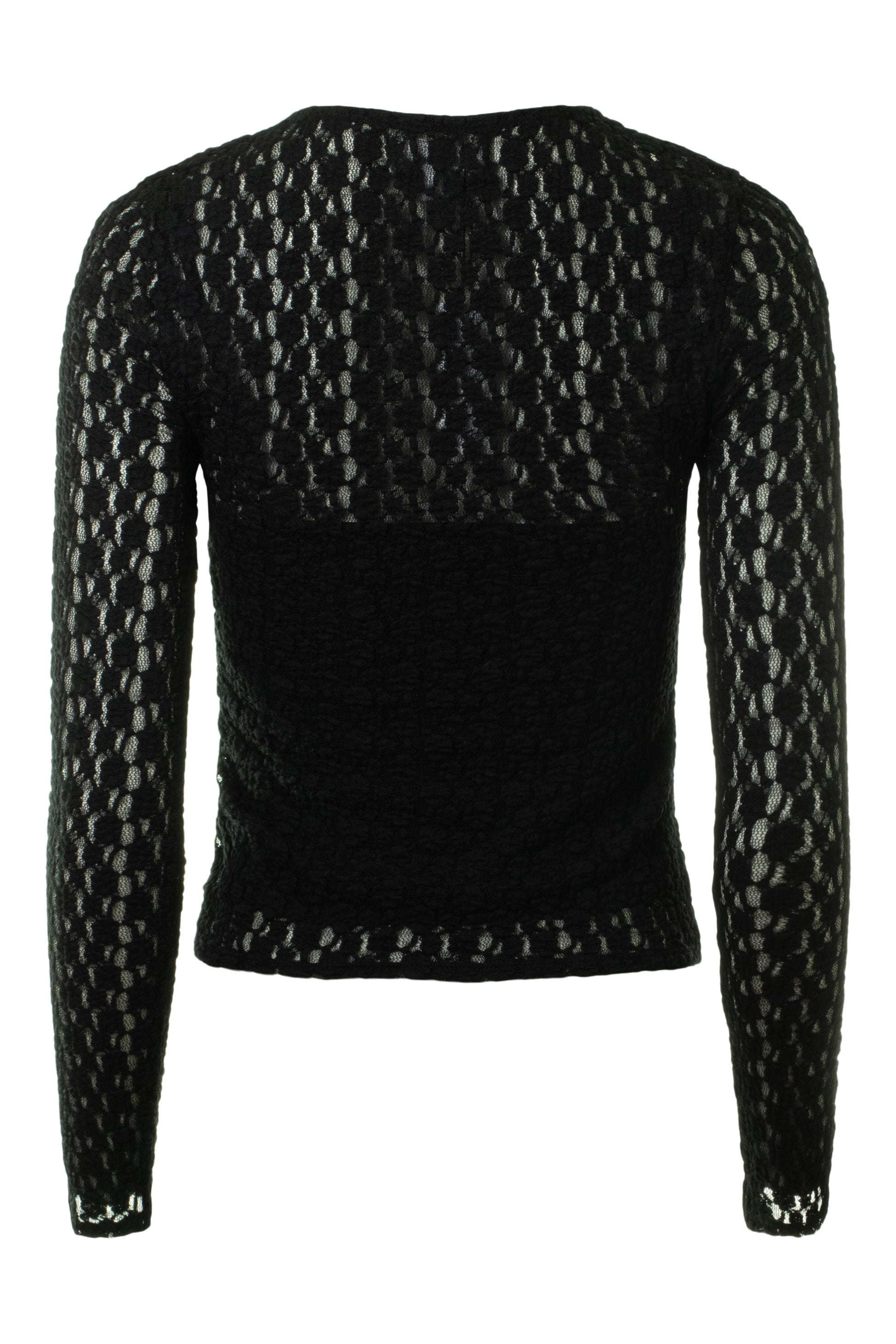 Velvet Tori Long Sleeve Lace Top in Black