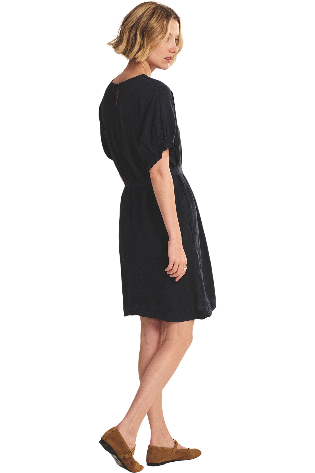Velvet Vivian Short Sleeve Dress in Shadow