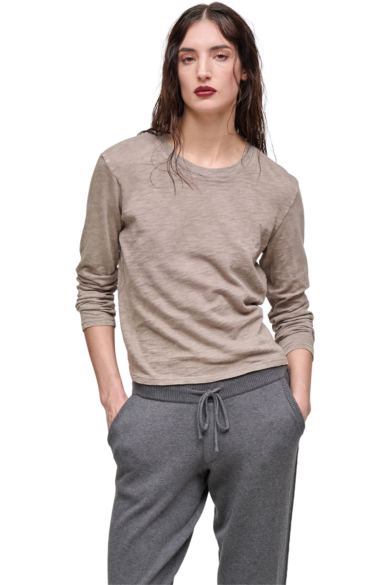 ATM Boxy Tee Chroma Wash in Faded Mocha