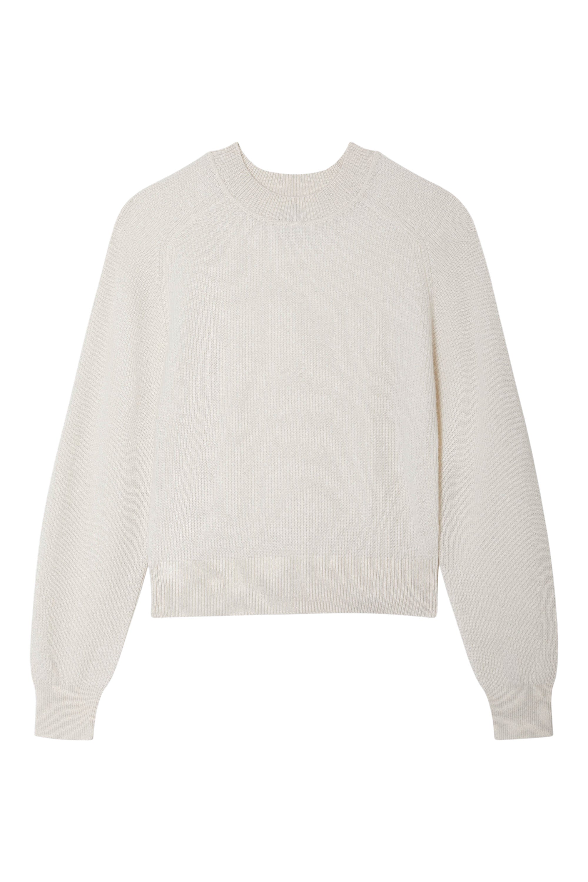 White & Warren Cashmere Blouson Sleeve Crewneck
 in Soft White