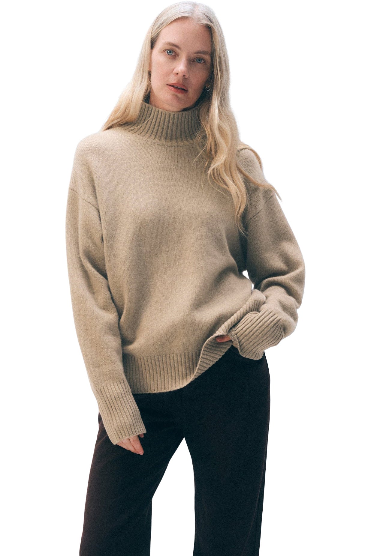 White & Warren Cashmere Oversized Standneck