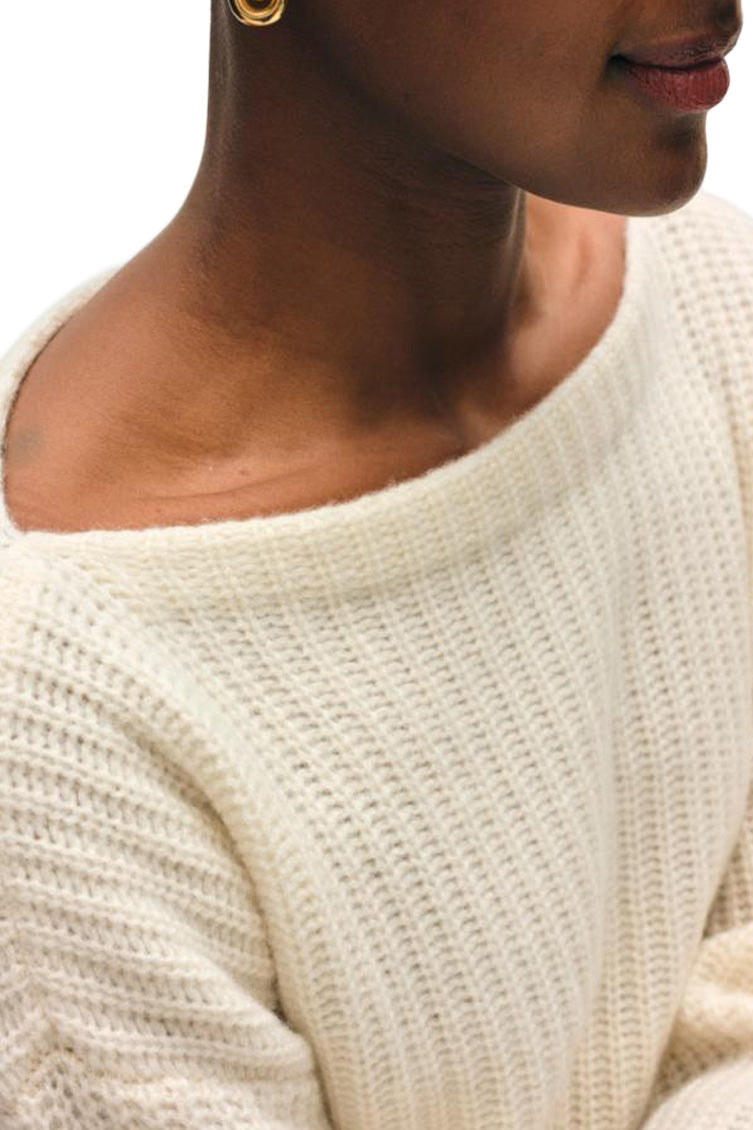White & Warren Cashmere Ribbed Boatneck Sweater