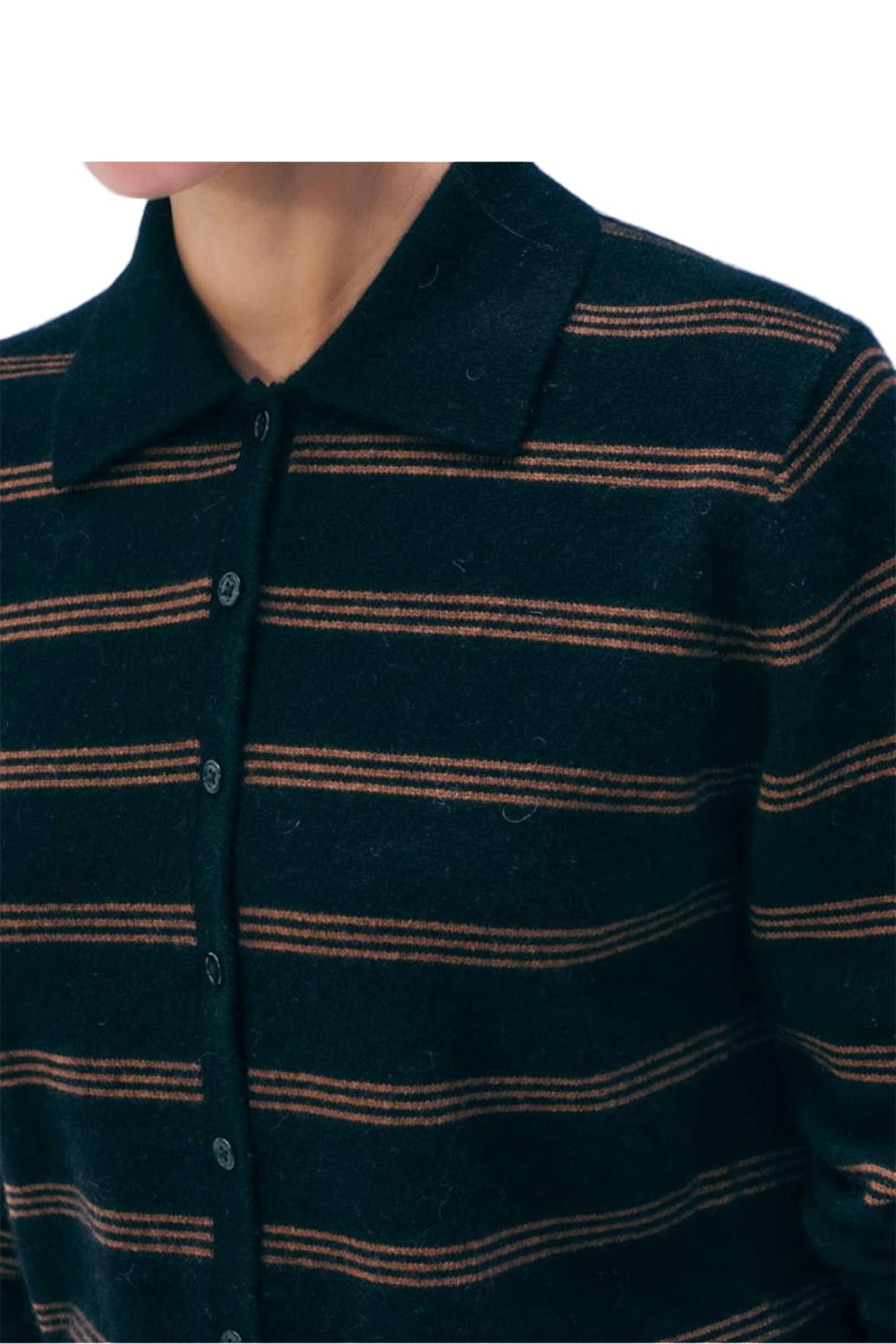 White & Warren Cashmere Striped Cardigan